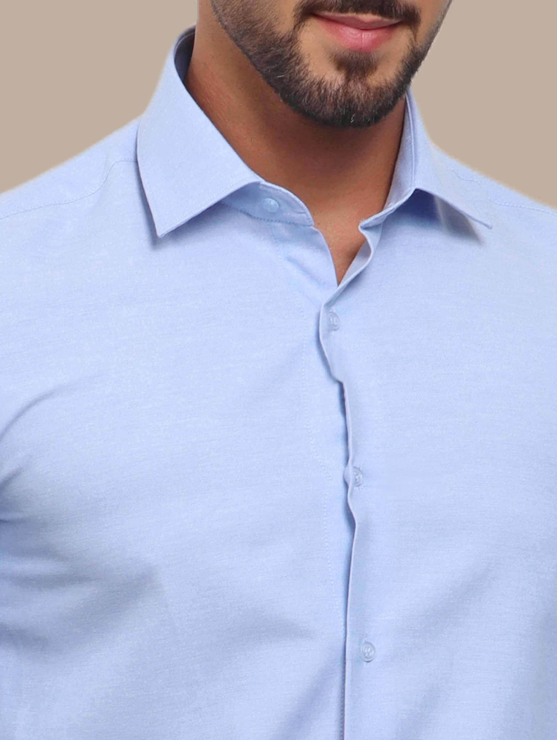Shirt Chambray Slim Fit | Aqua