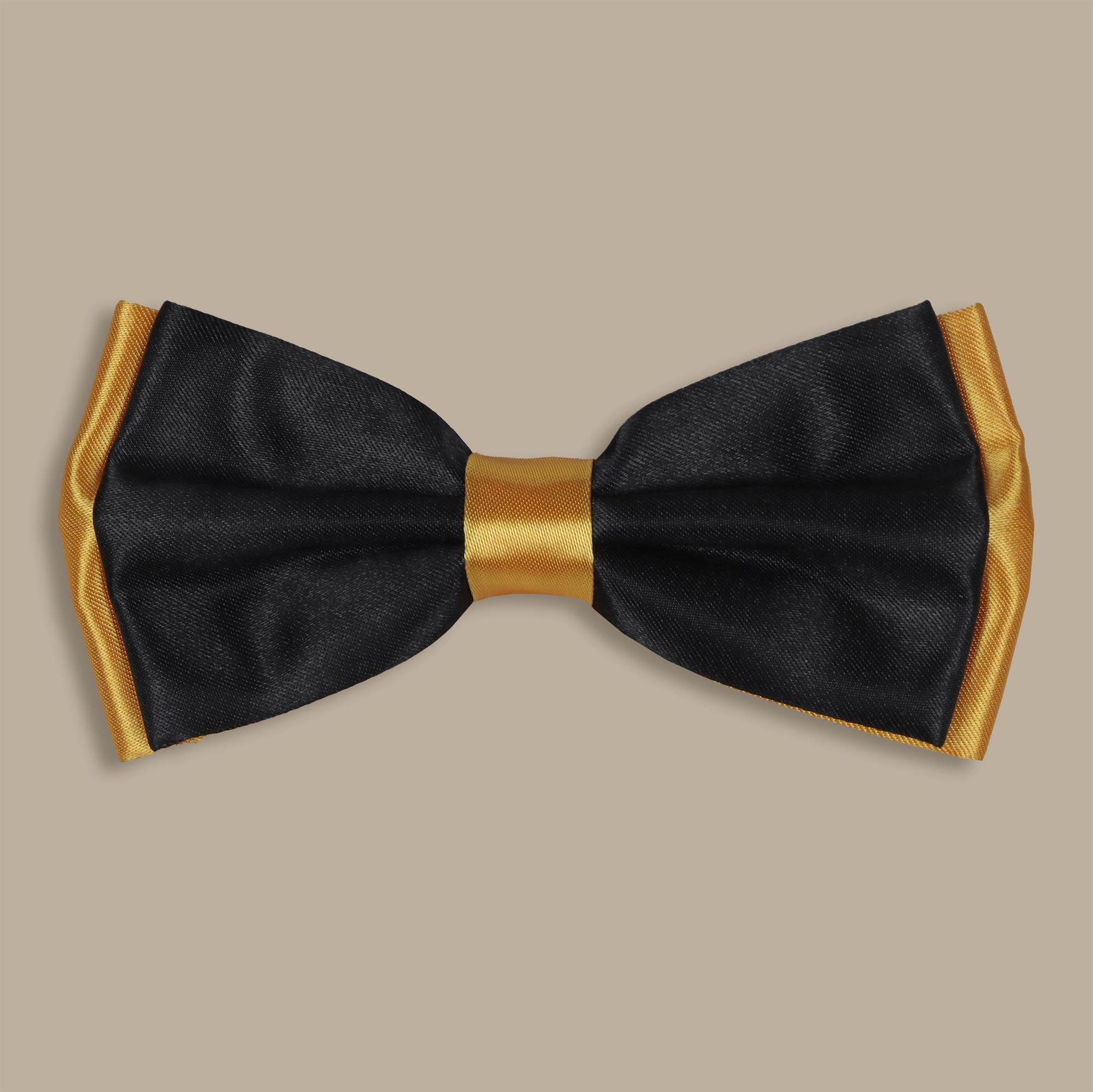 Yellow & Black Double-Faced Satin Bowtie