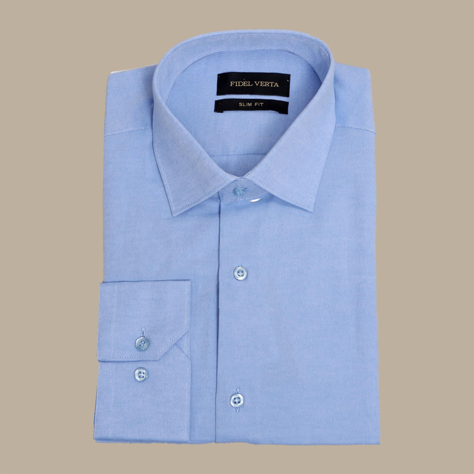 Dark Blue Chambray Slim Fit Shirt