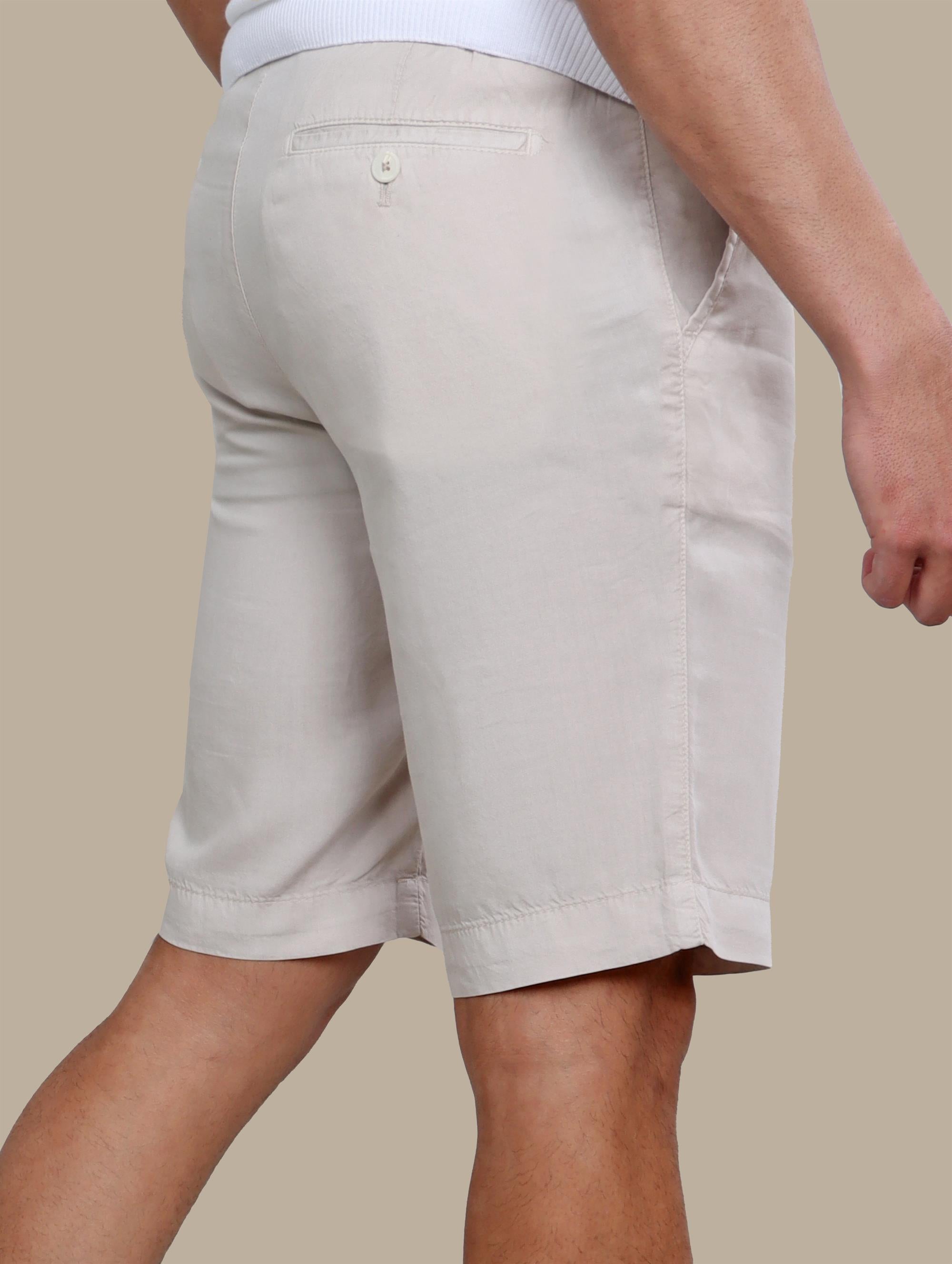 Short Tencel With Elastic Band | Light Beige