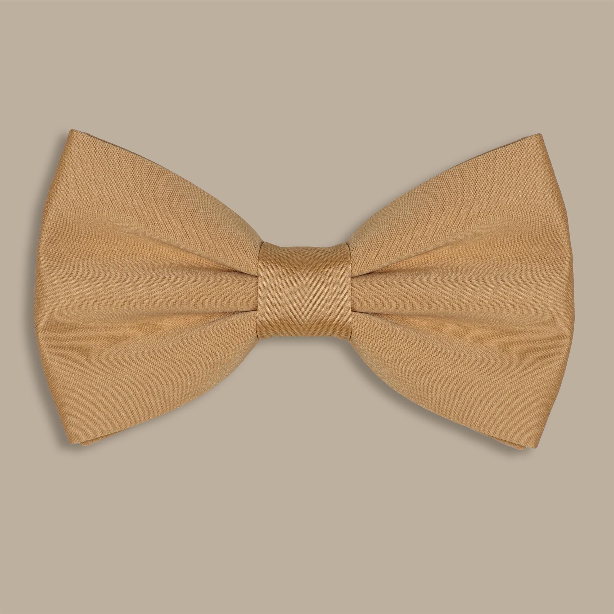 Gold Big Plain Satin Bowtie