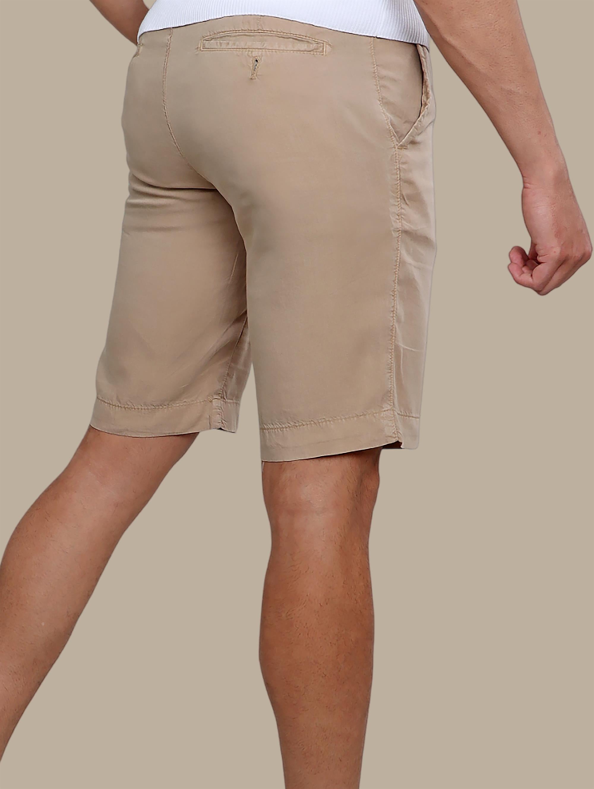 Short Tencel With Elastic Band | Beige