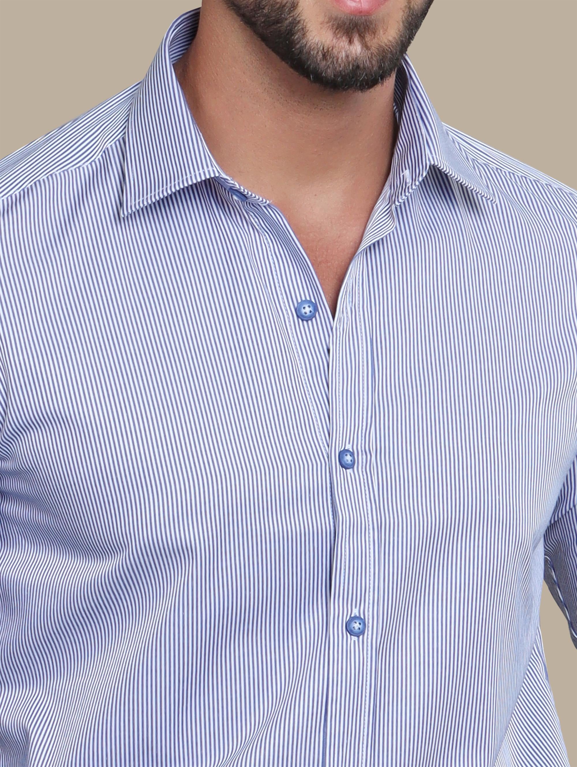 Navy Pinstripe Shirt: Classic Charm