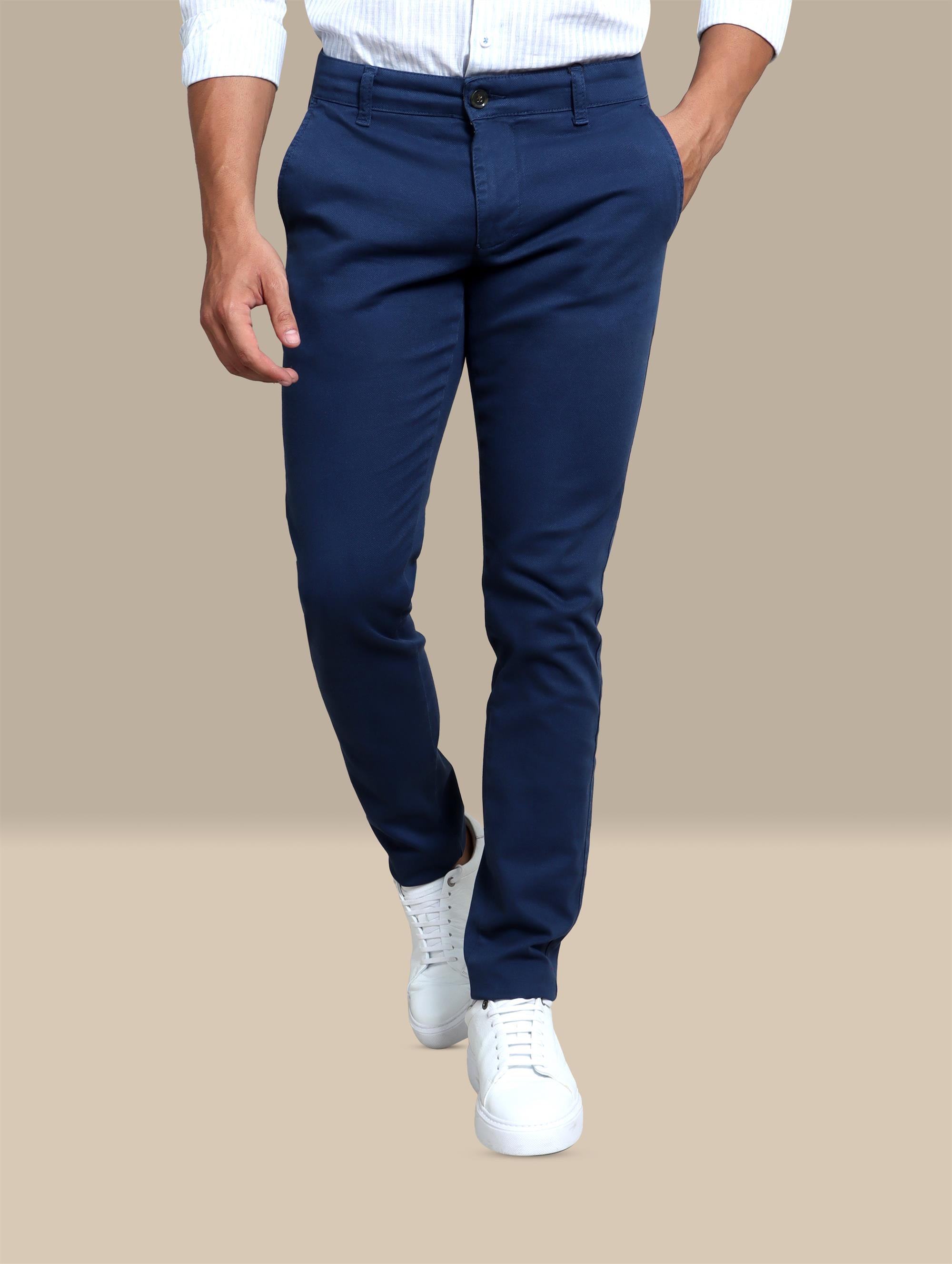 Light Navy Oxford Slim Fit Chino