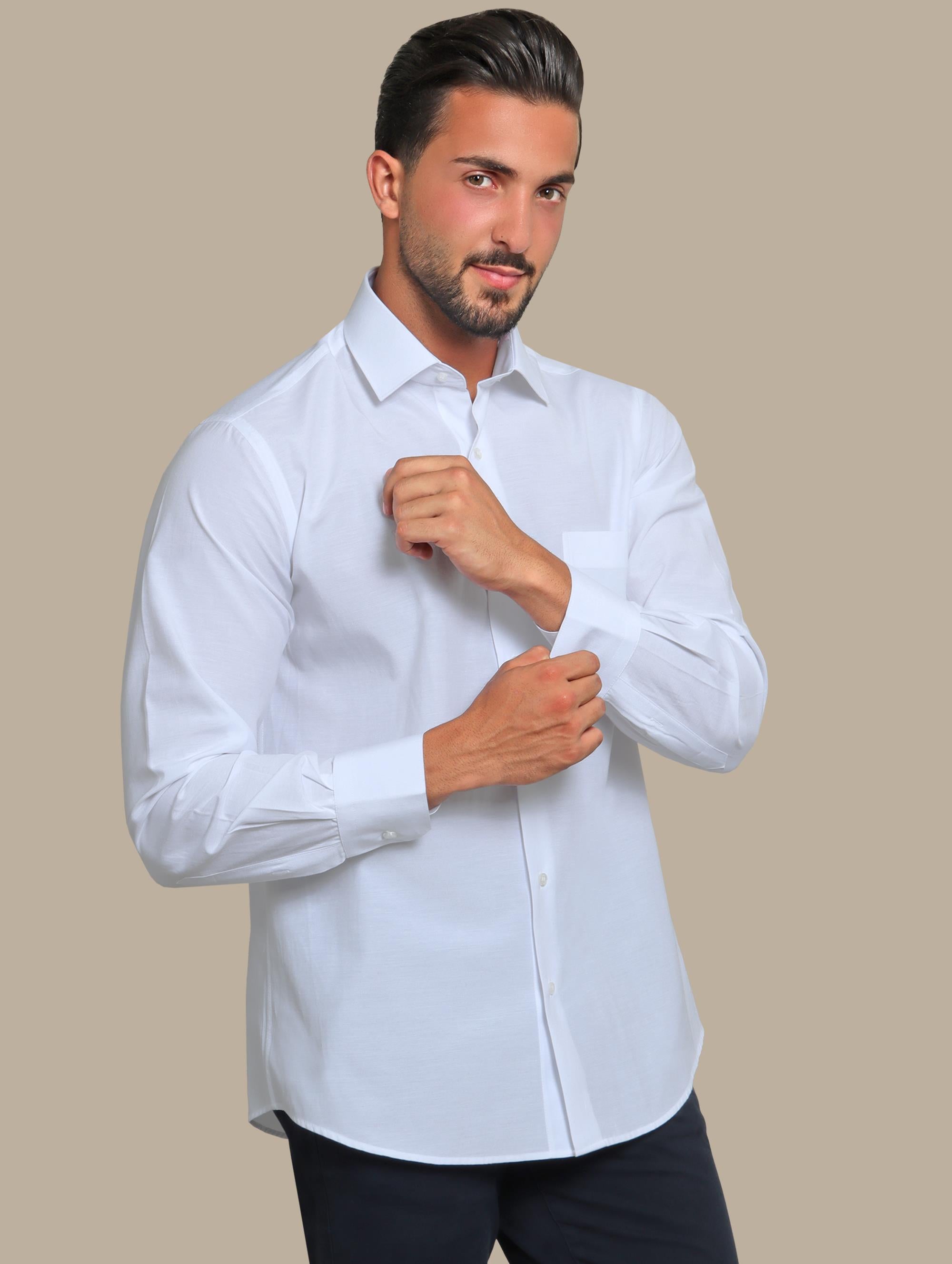 Shirt Classic Fil a fil Regular | White