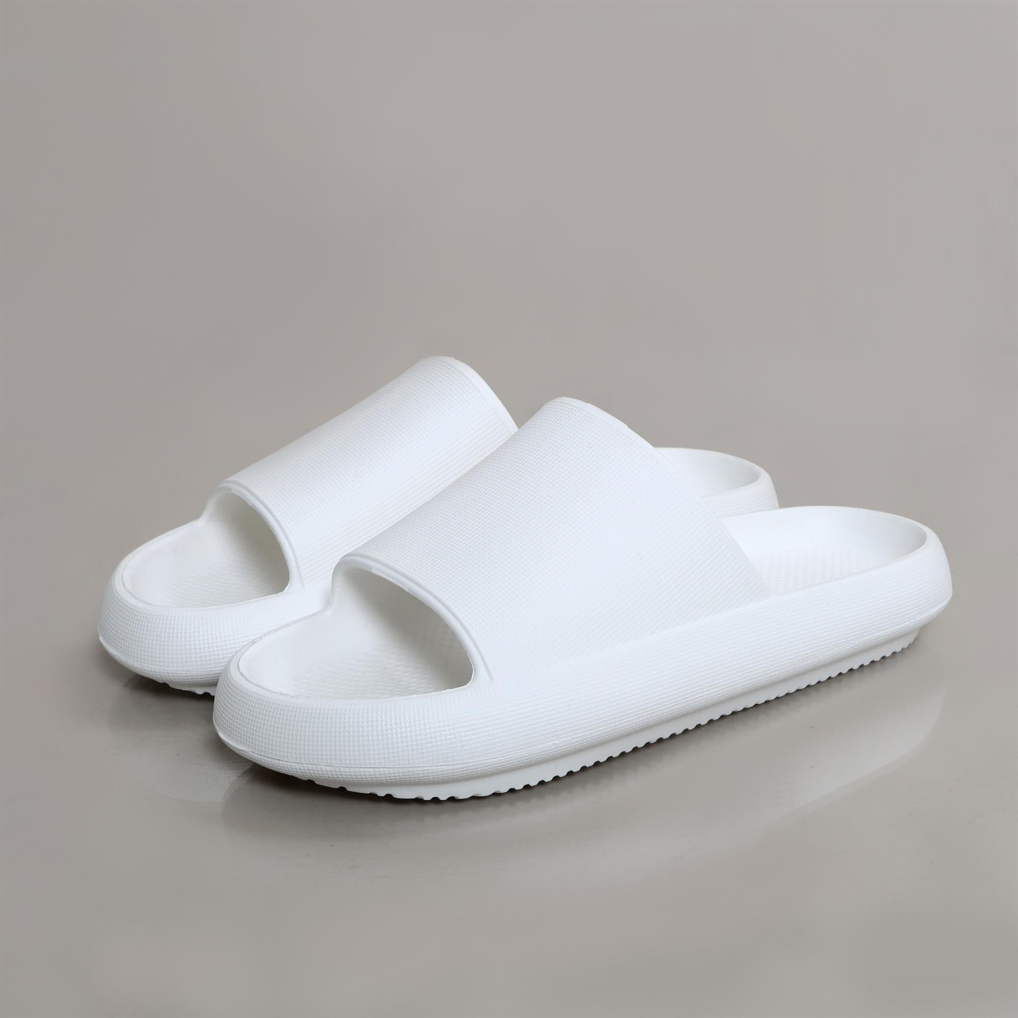 White Basic Rubber Slippers