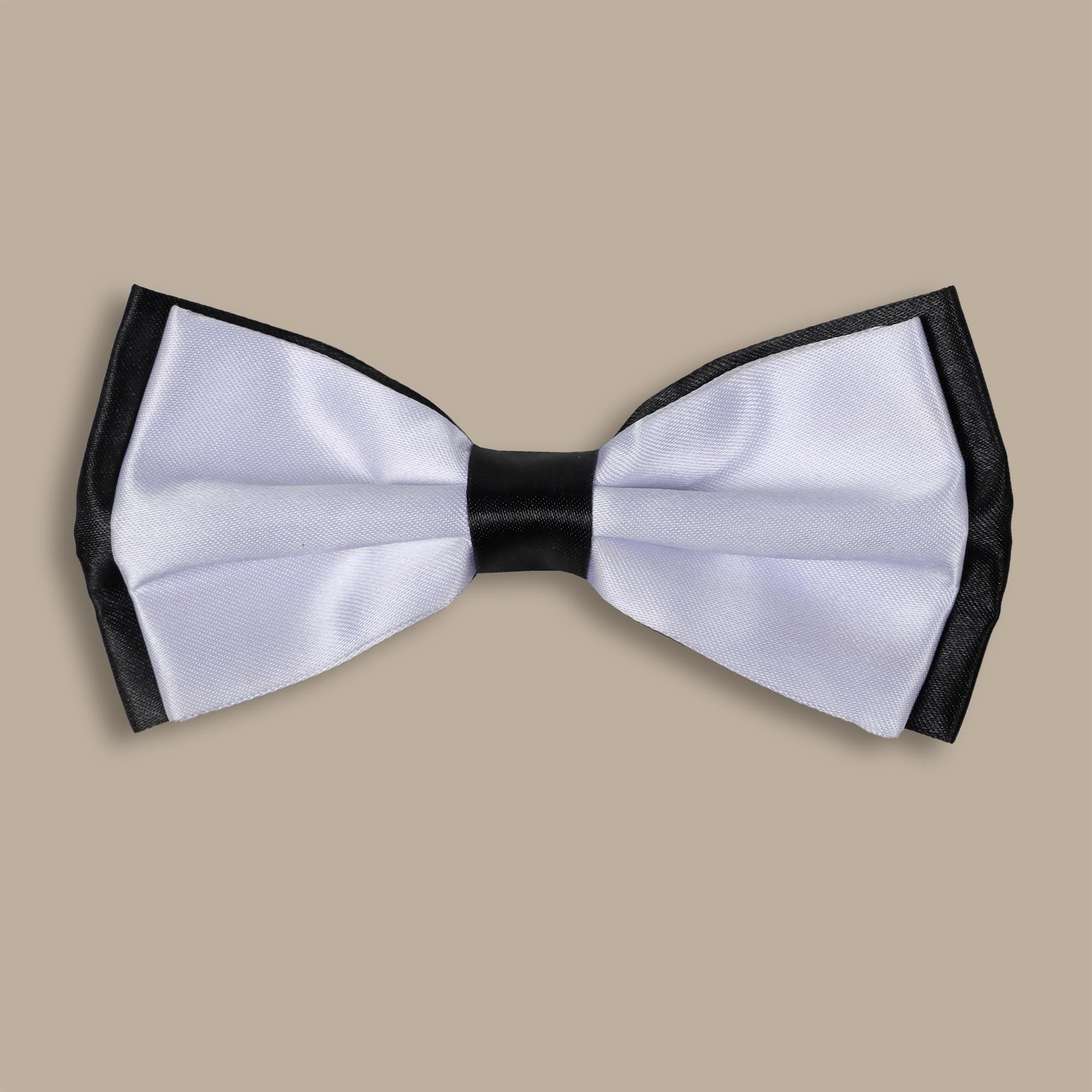 Black & White Double-Faced Satin Bowtie