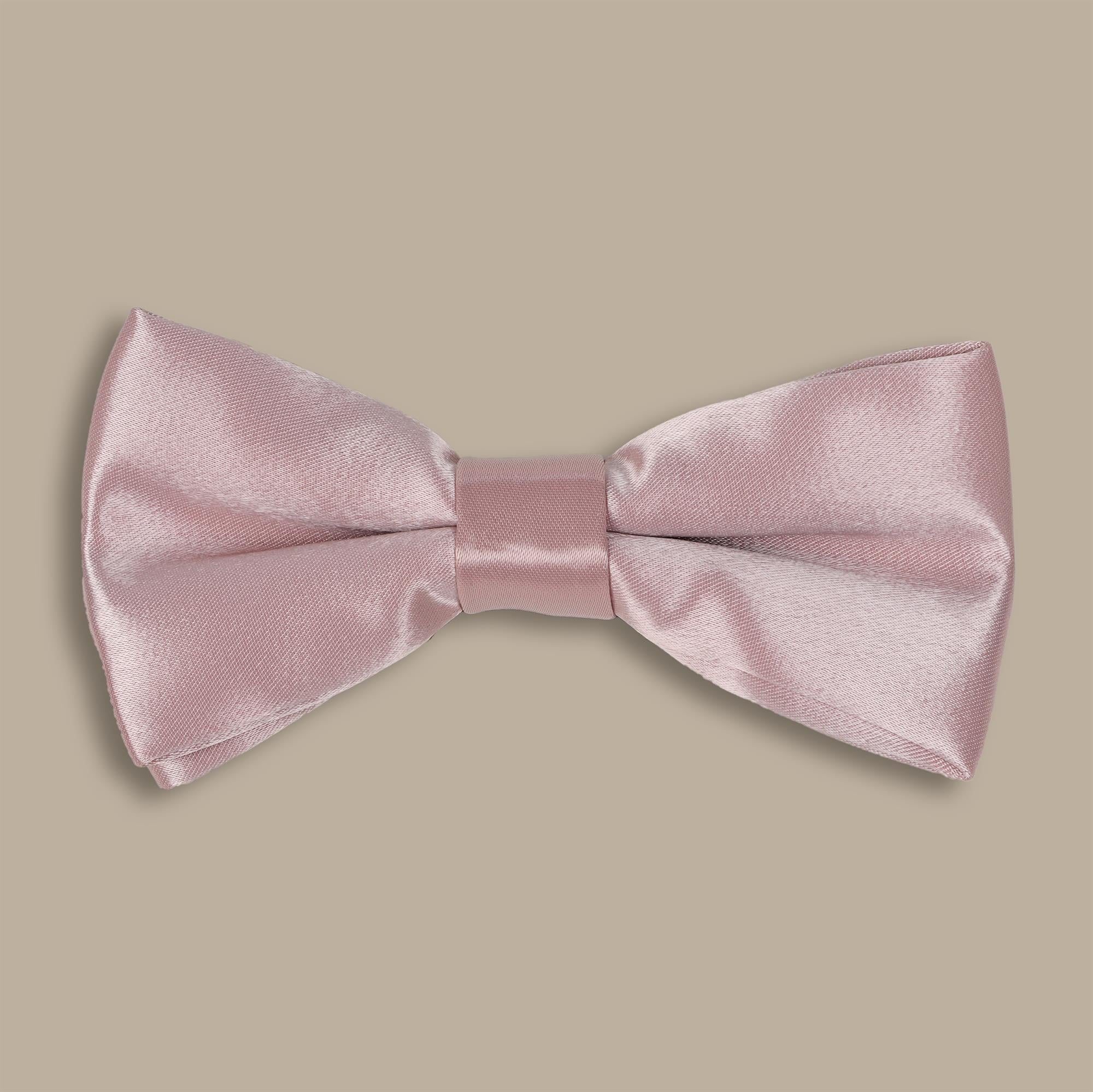 Rose Satin Plain Bowtie