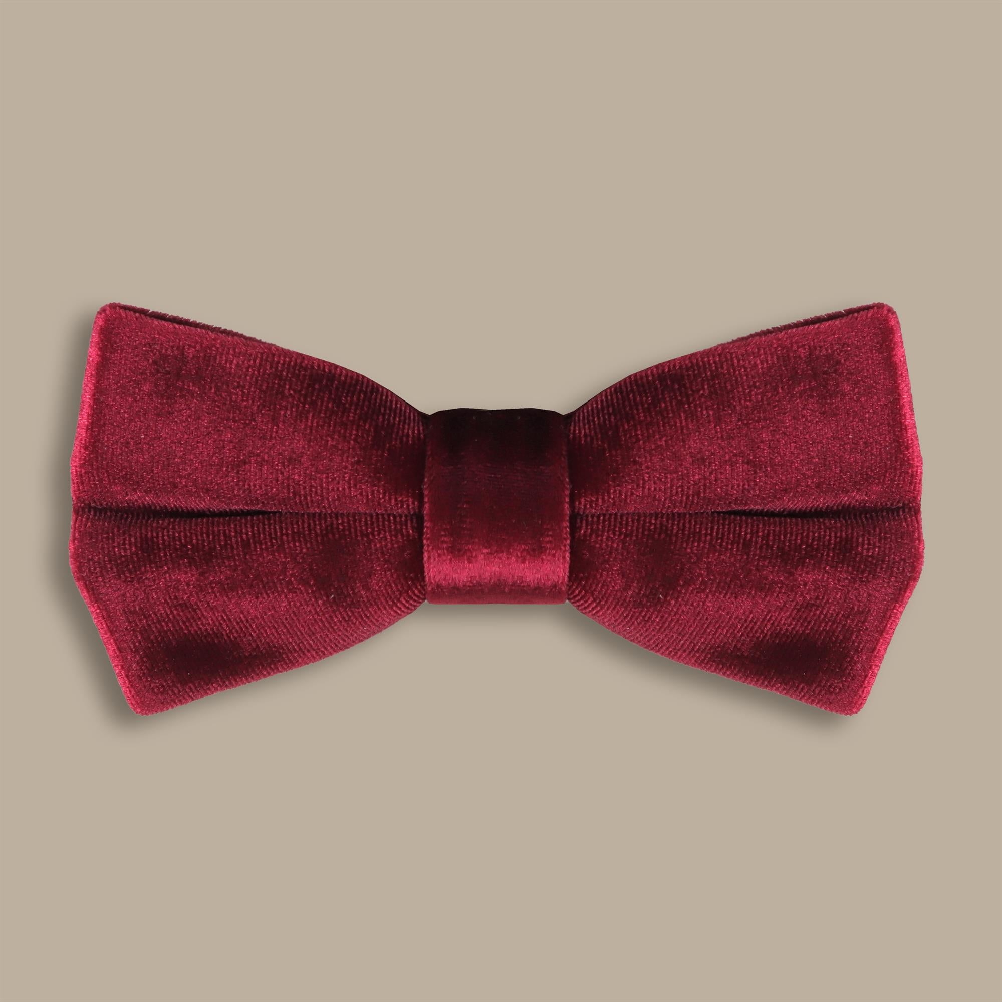 Burgundy Basic Velvet Bowtie
