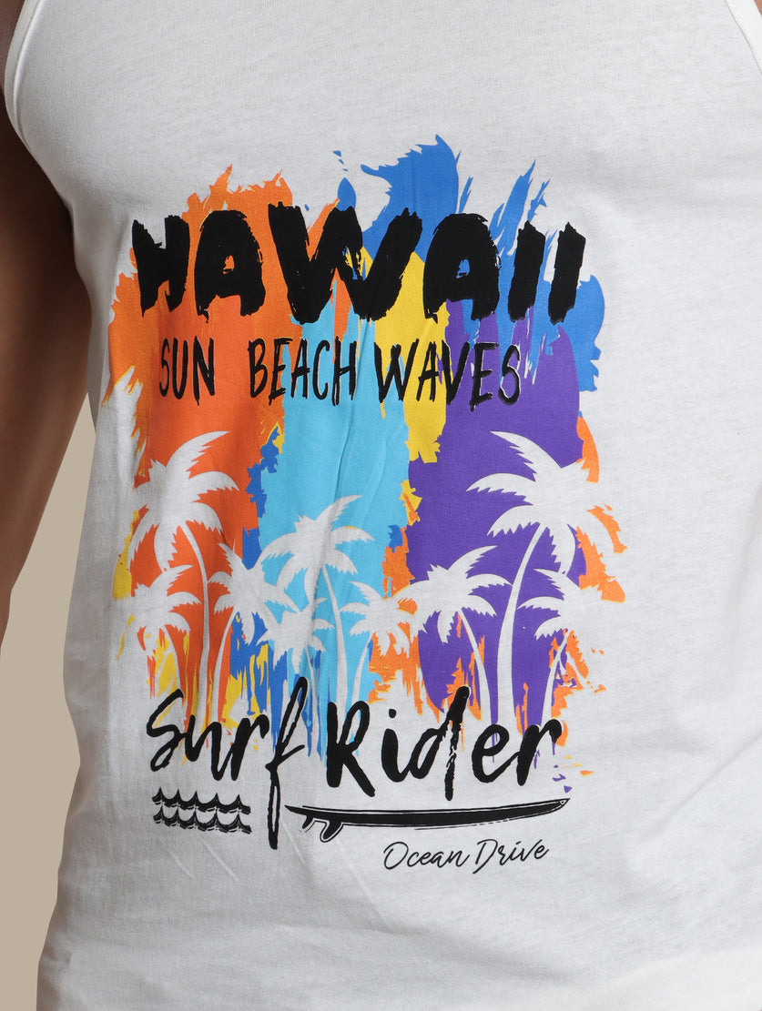 Island Breeze: White Sleeveless Shirt