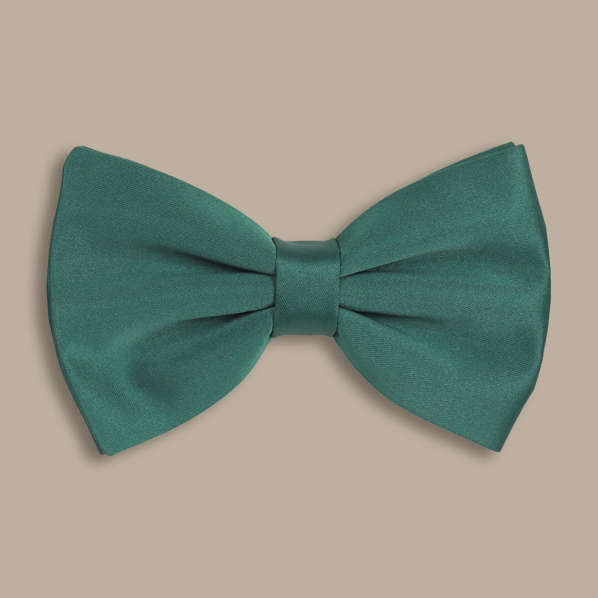 Plain Green Satin Bowtie