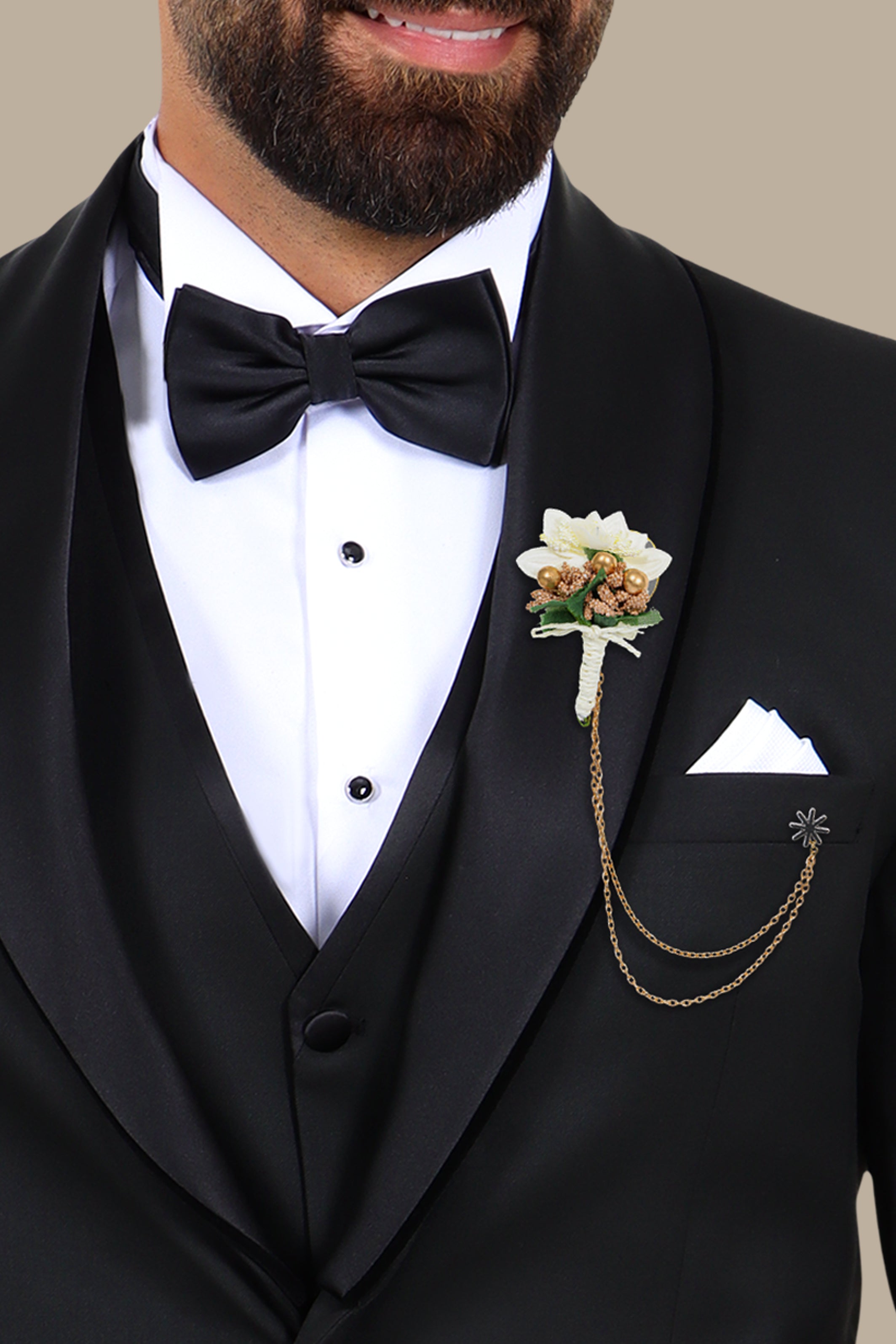 Classic Black 3-Piece Tuxedo with Velvet Shawl Collar