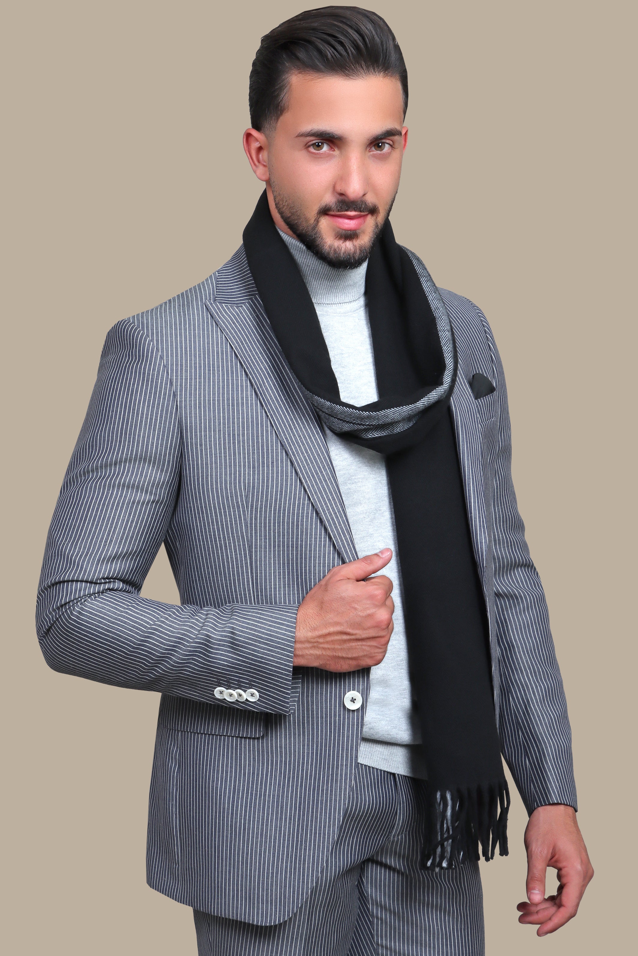 Grey Wool Stripe Suit