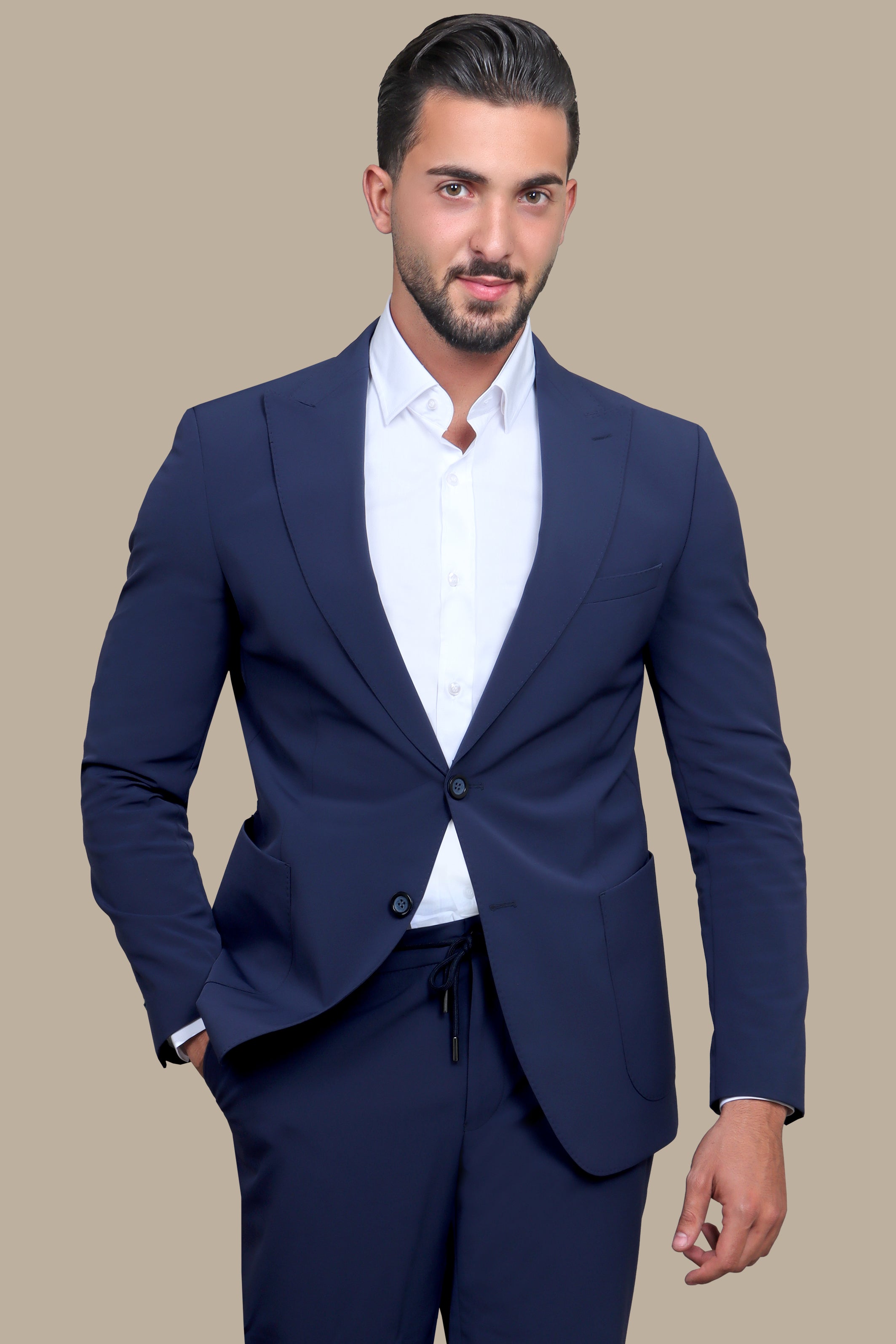 Travel Suit Peak Lapel | Blue