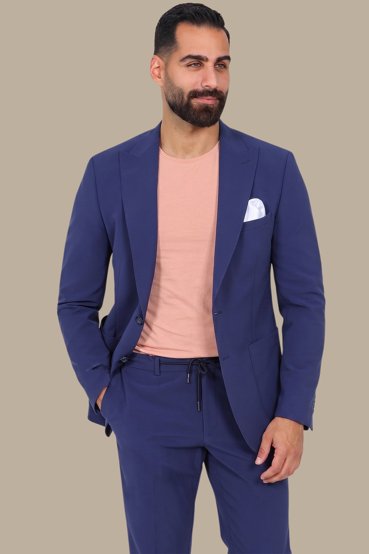 Travel Suit Peak Lapel | Blue