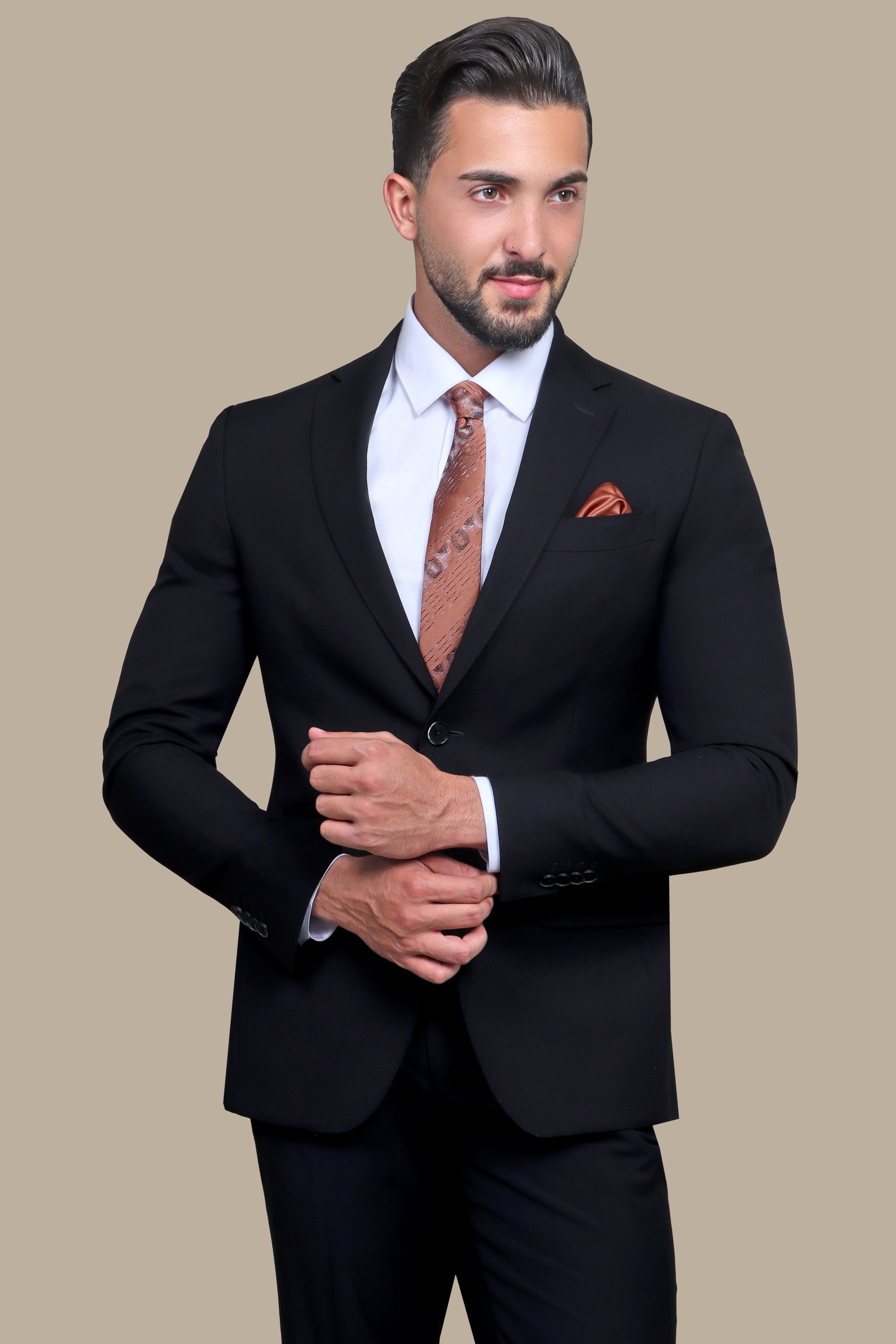 Suit Basic Pique Notch | Black