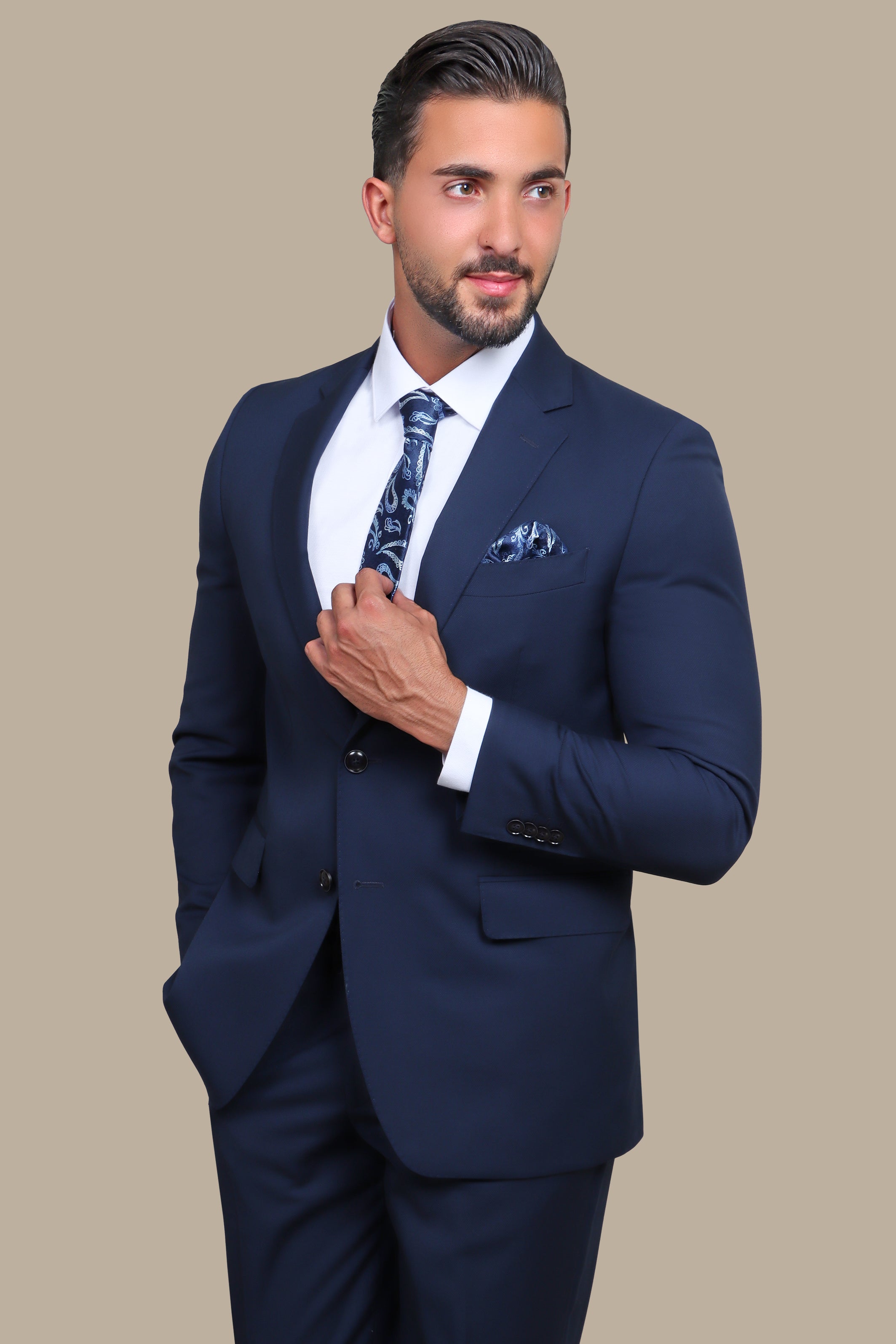 Navy Notch Lapel Drop 4 Suit: A Dapper Choice for Any Occasion