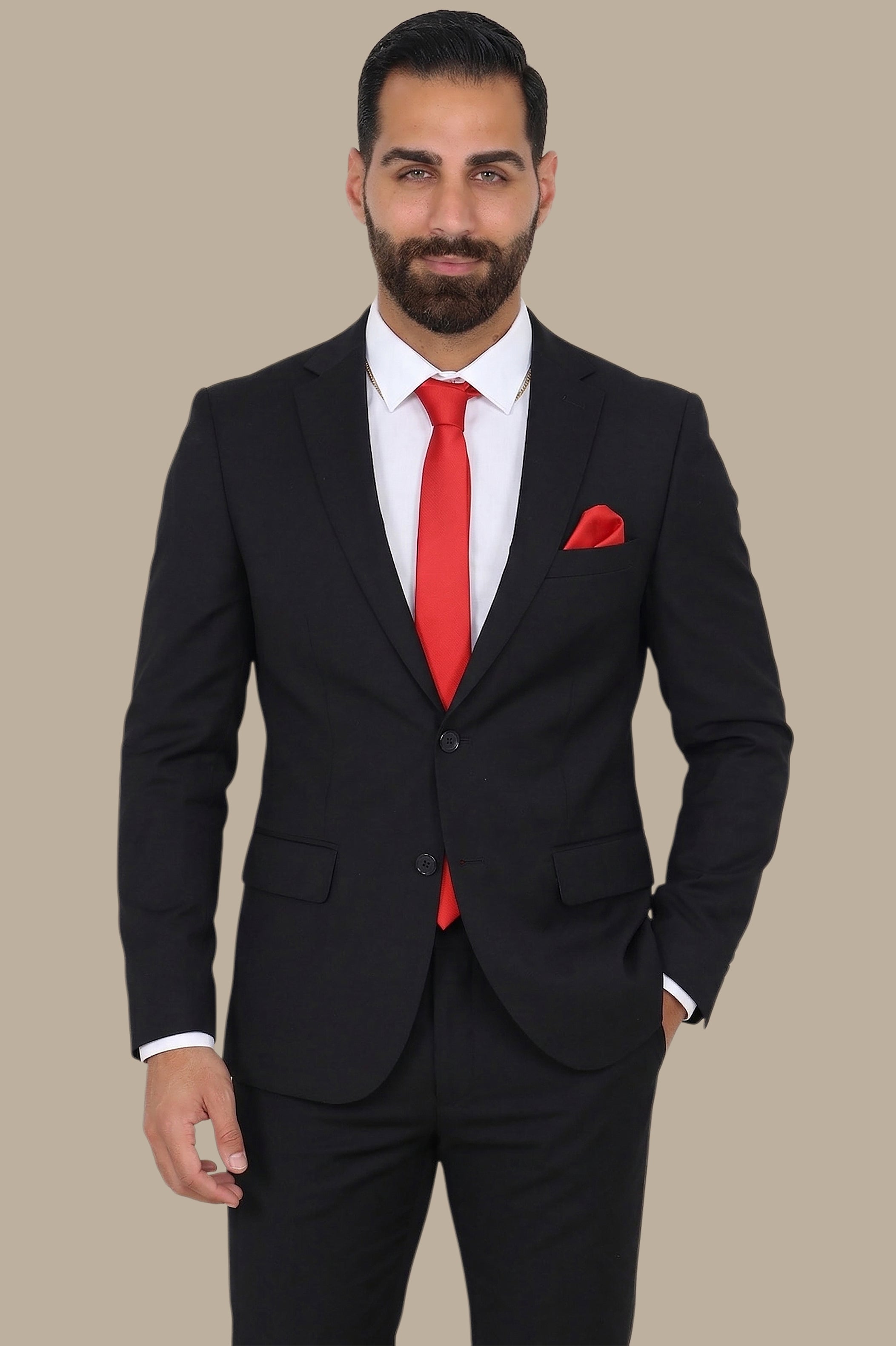 Suit Basic Plain Notch | Black