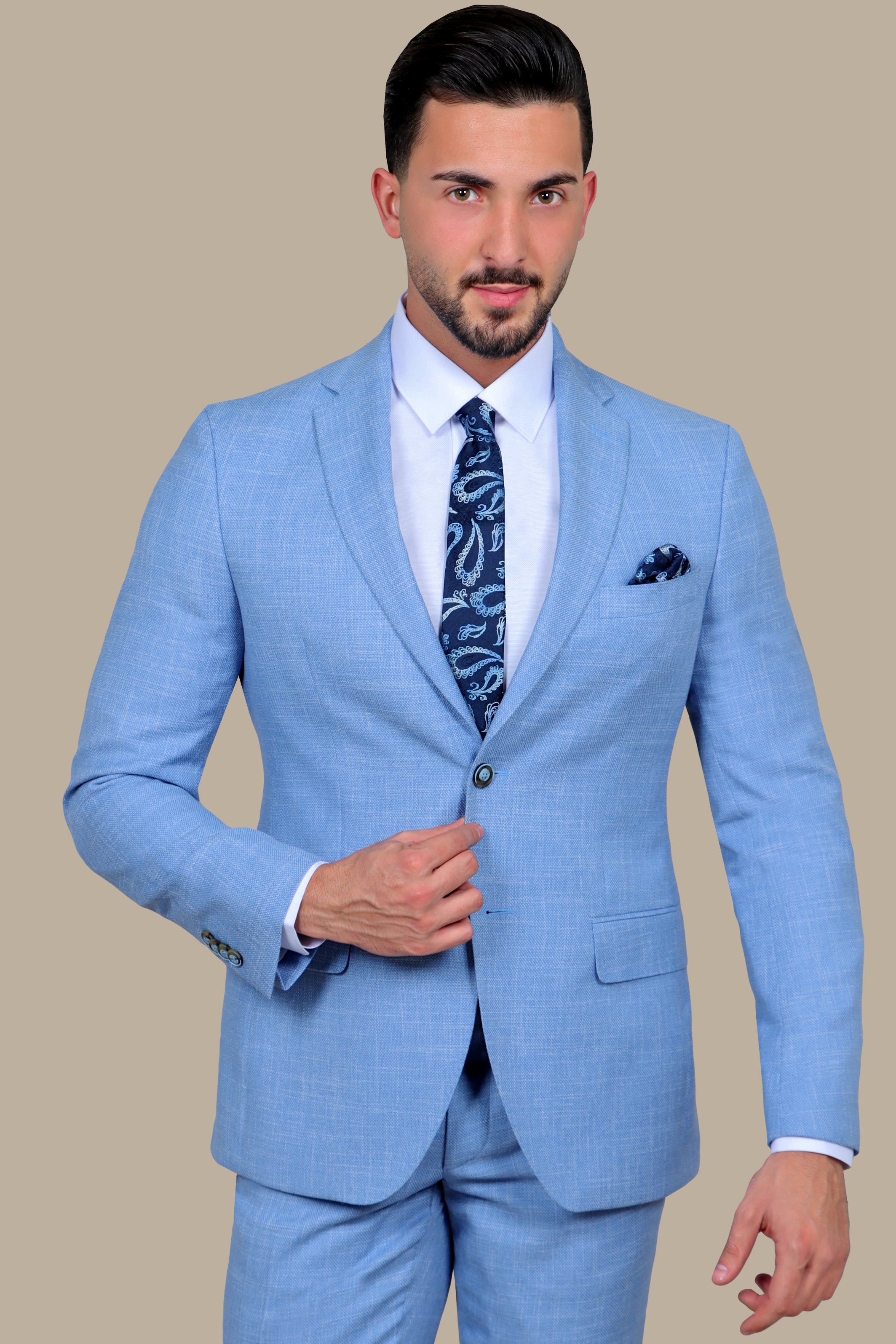 Serene Sky: The Filafil Light Blue Suit Notch