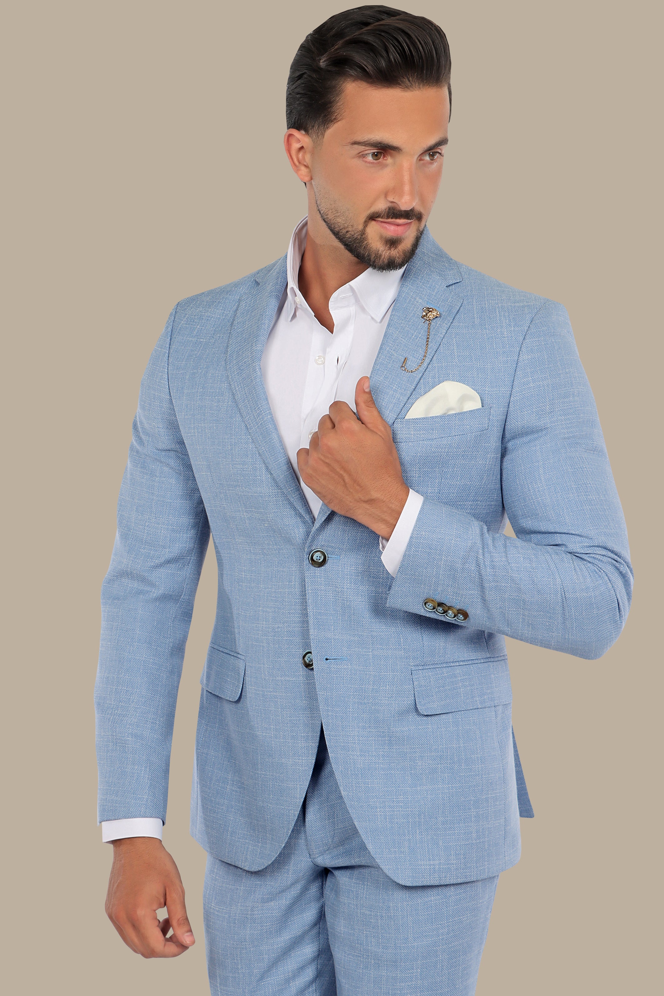 Serene Sky: The Filafil Light Blue Suit Notch