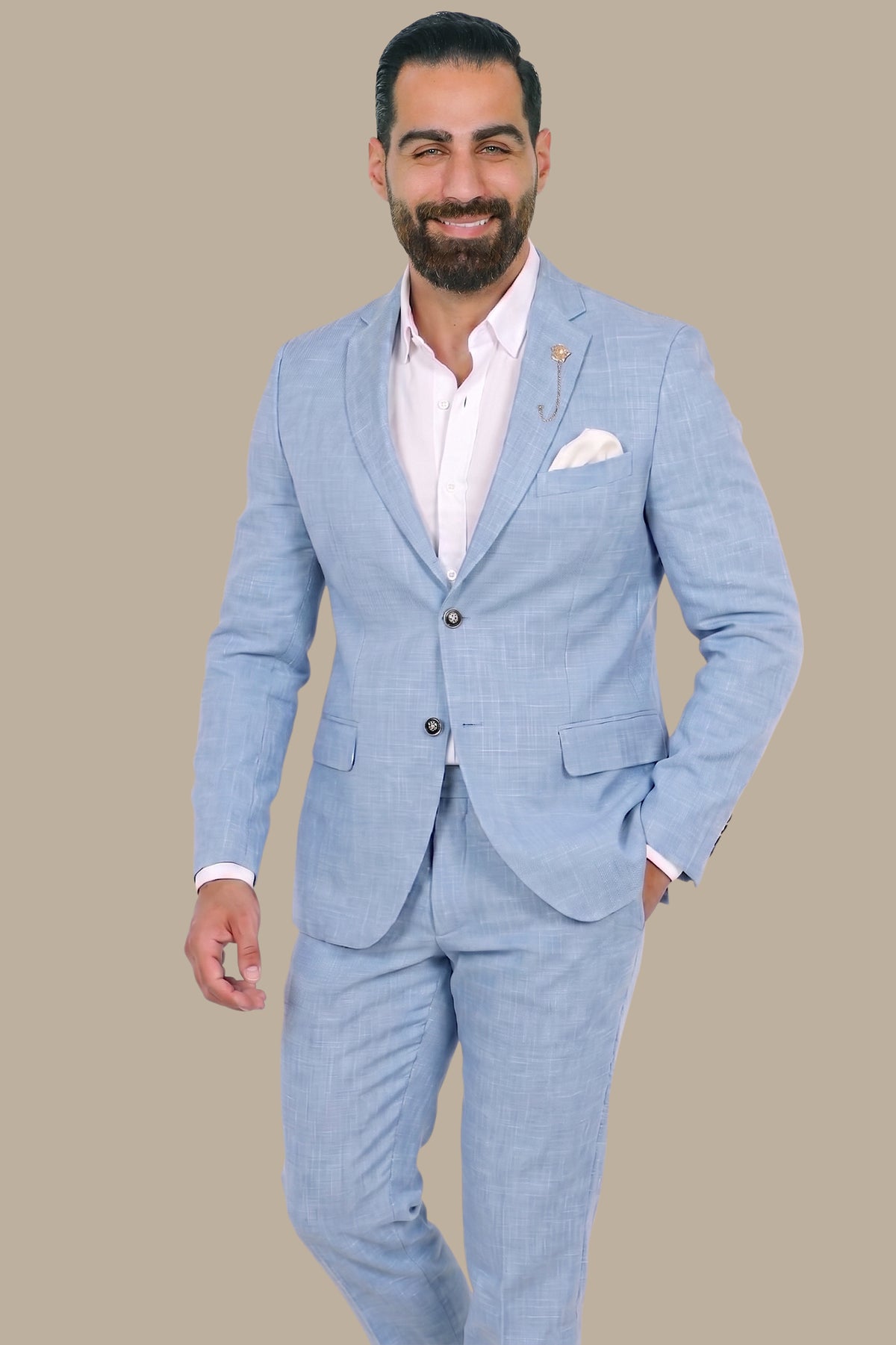 Serene Sky: The Filafil Light Blue Suit Notch