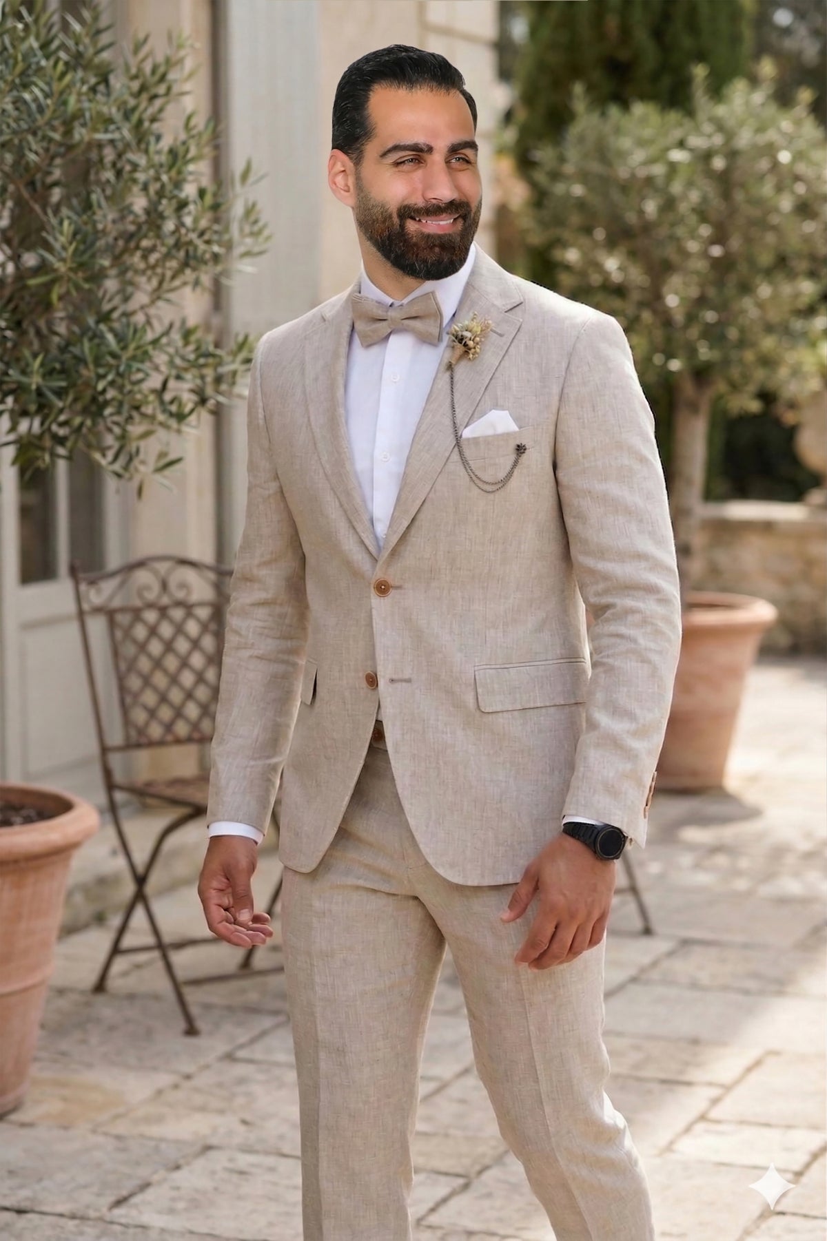 Beige Bliss: Linen Suit Perfection