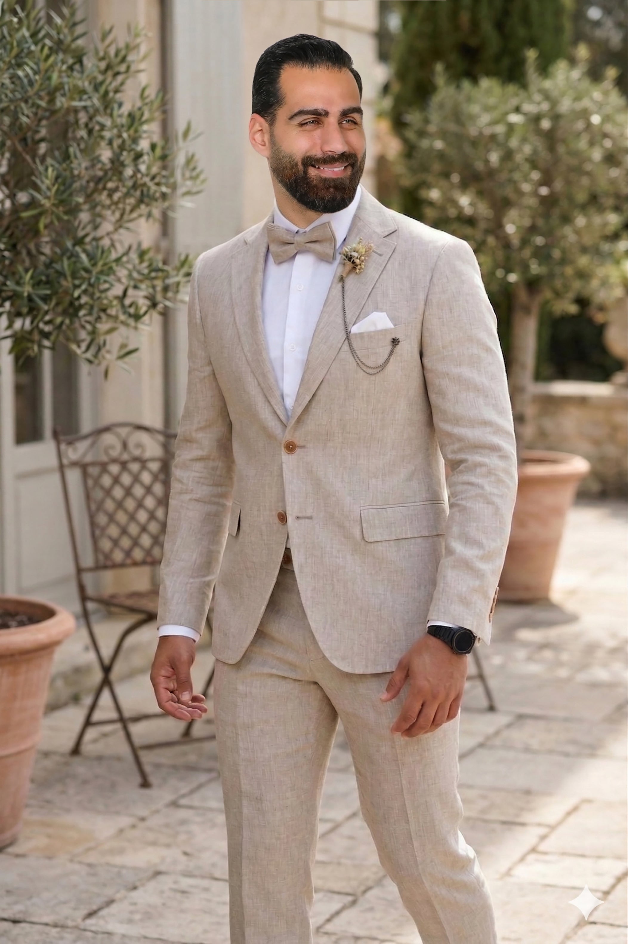 Beige Bliss: Linen Suit Perfection