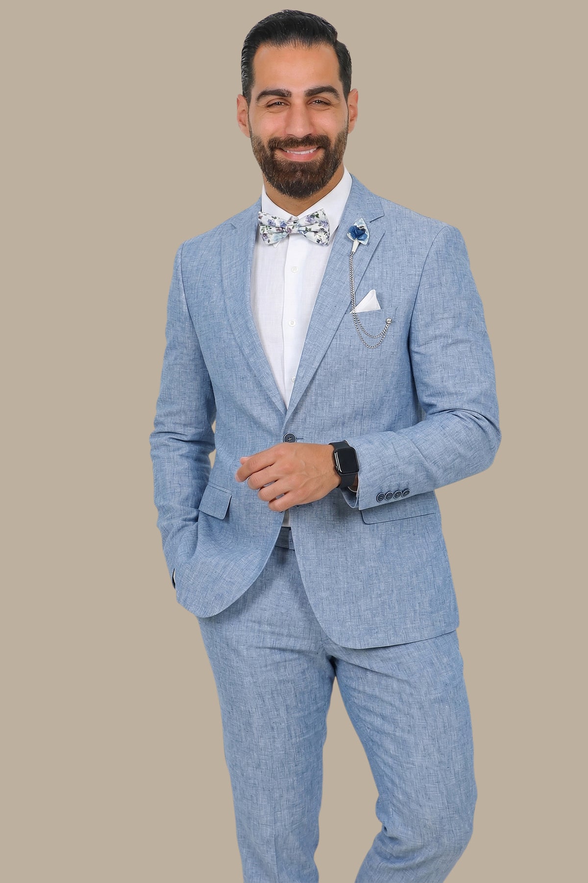 Light Blue Linen Suit