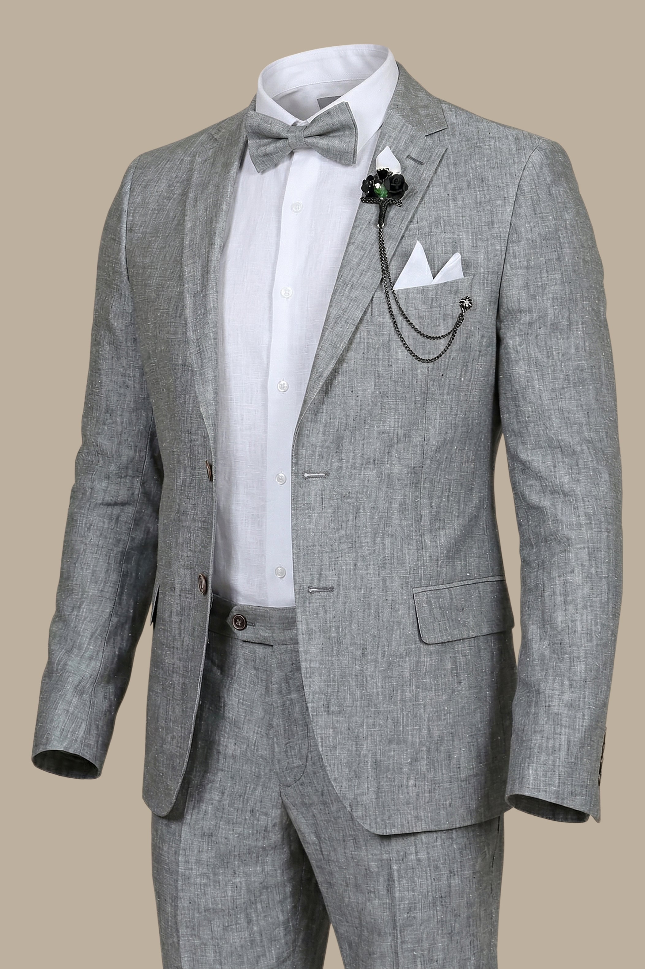 Light Gray Linen Suit