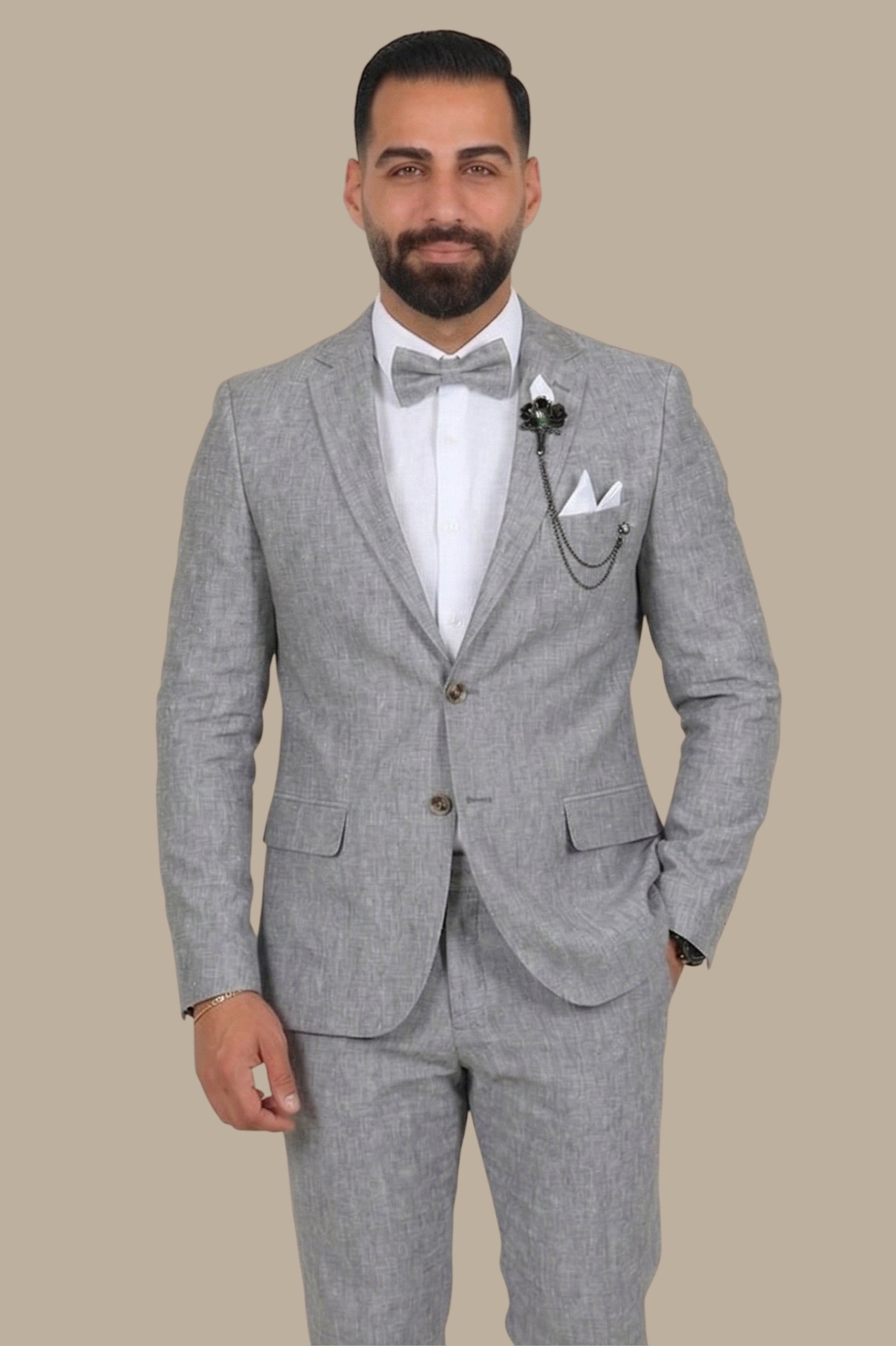 Light Gray Linen Suit