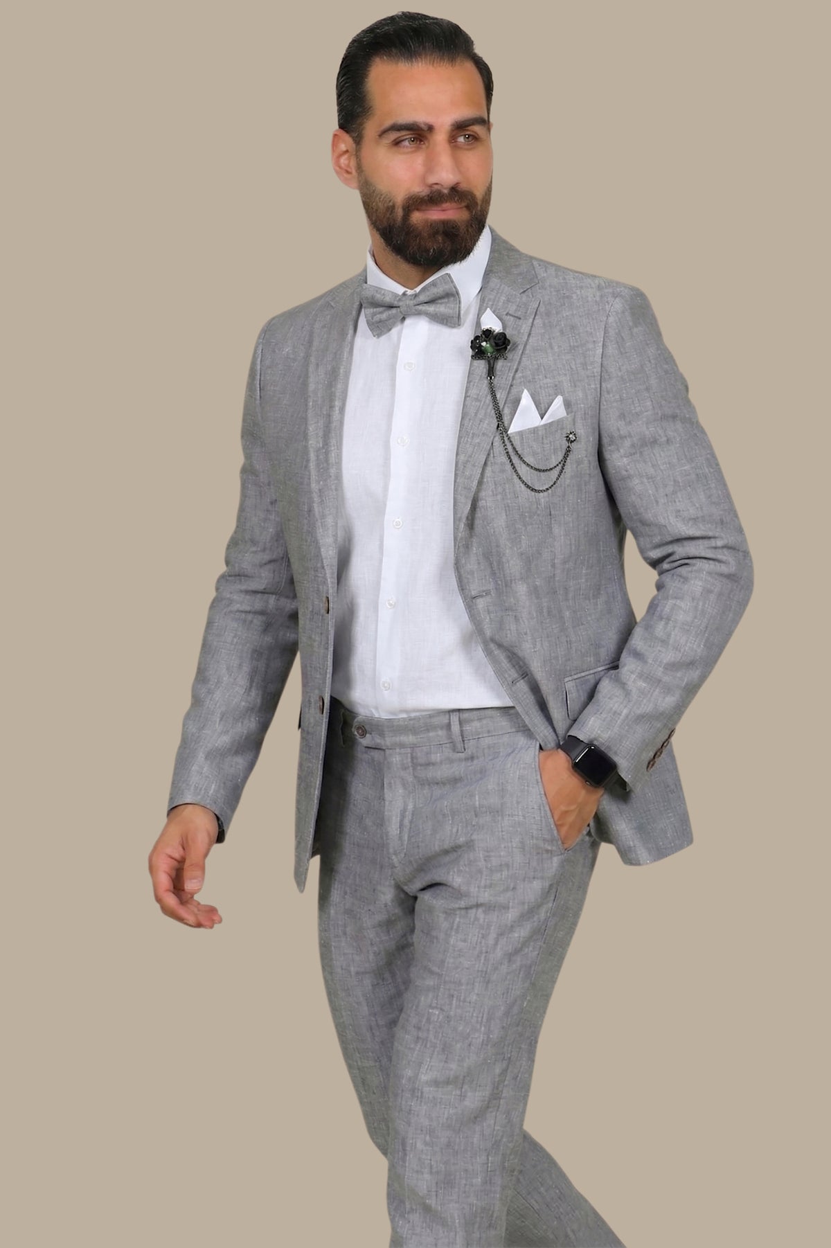 Light Gray Linen Suit