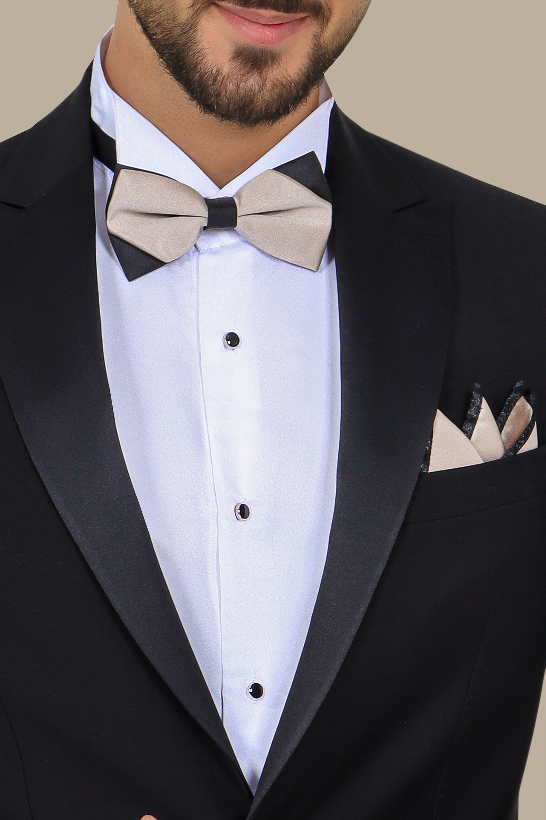 Classic Black Peak Lapel Tuxedo