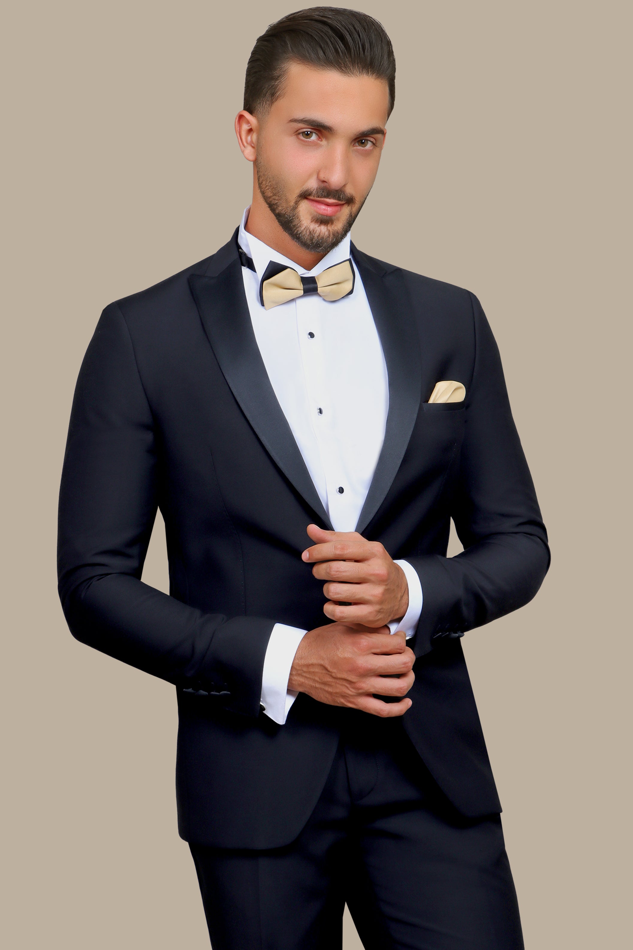 Classic Black Peak Lapel Tuxedo