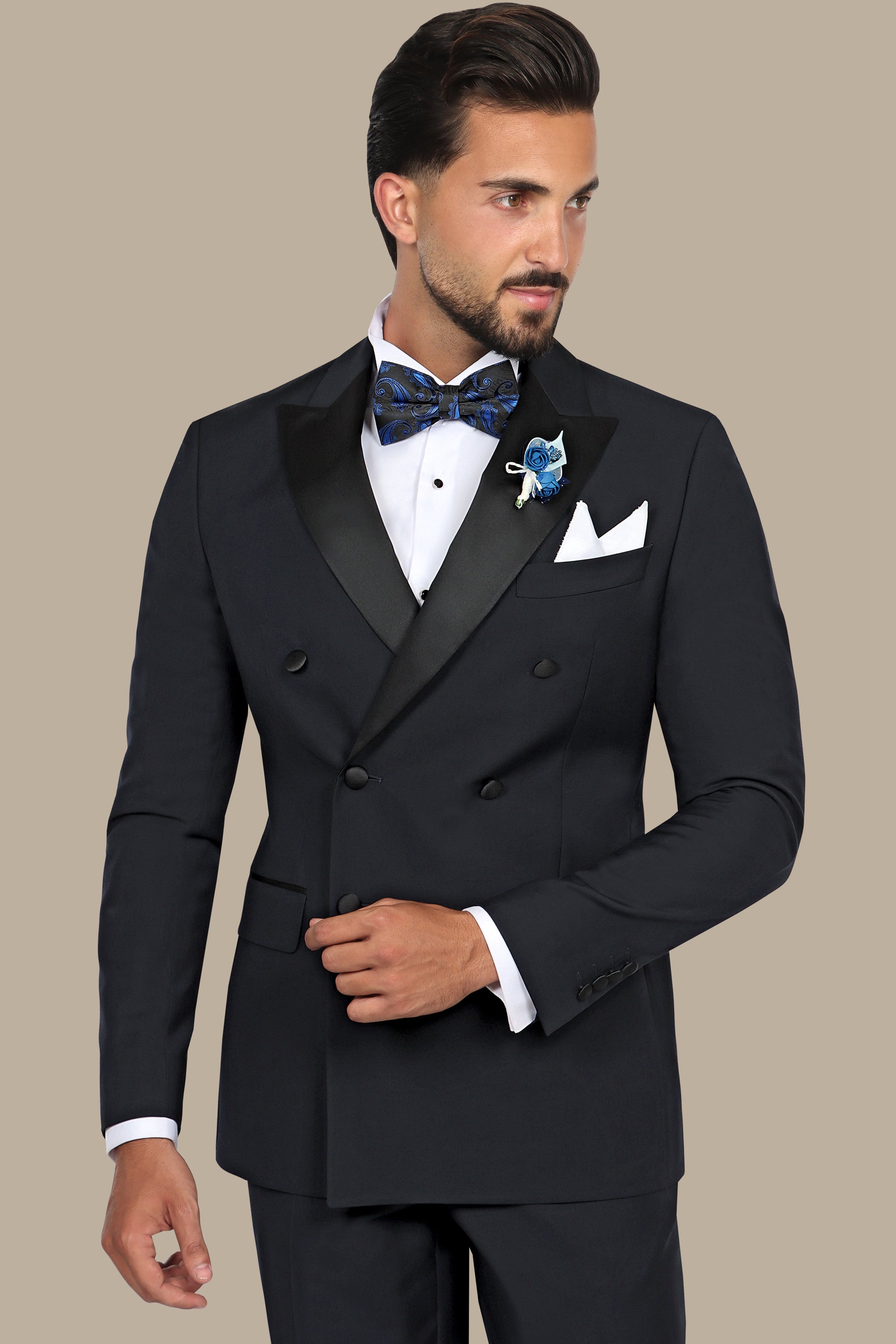 Navy Double-Breasted Elegance: A Timeless Statement