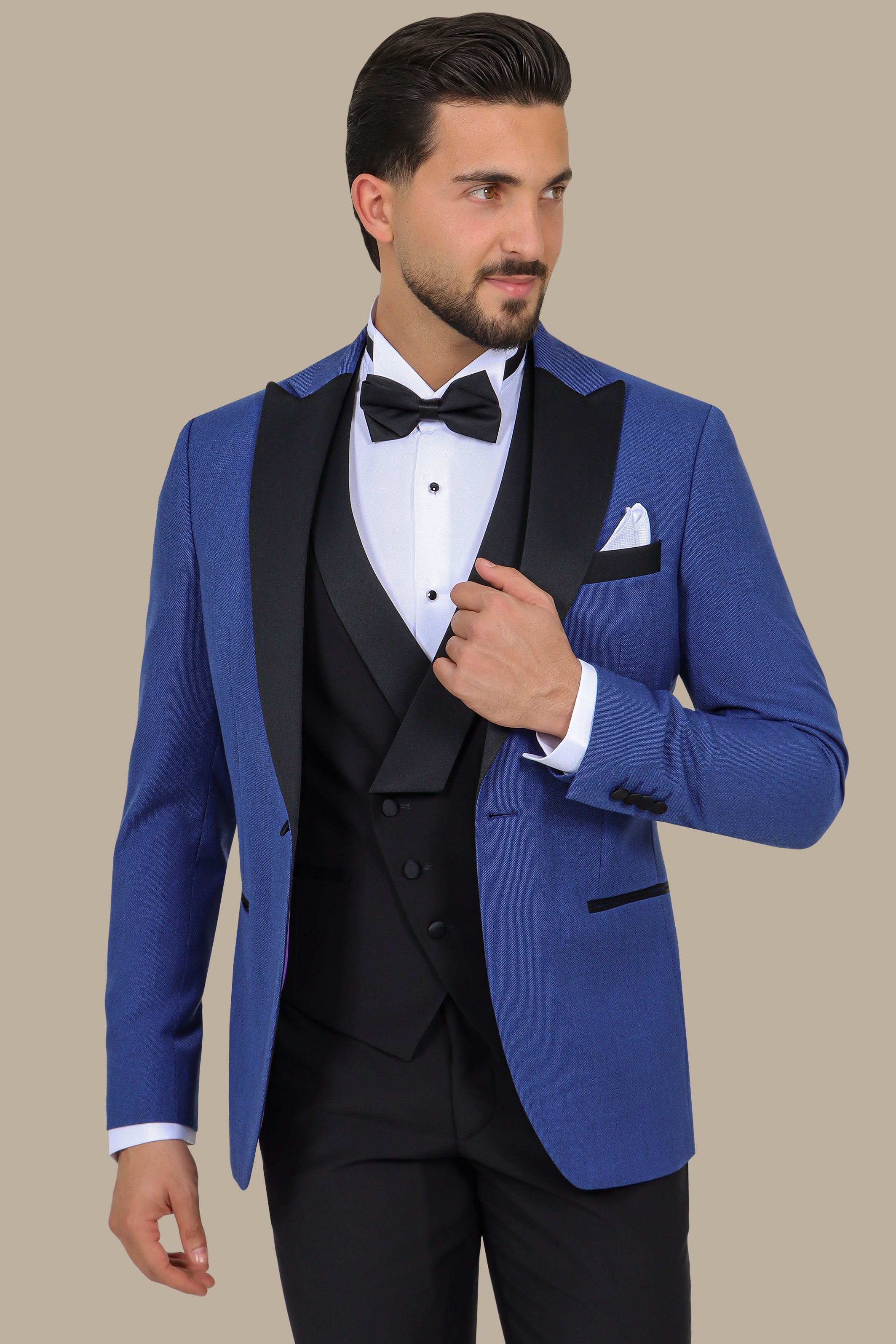 Indigo Chic: Pique Peak 3-Piece Tuxedo