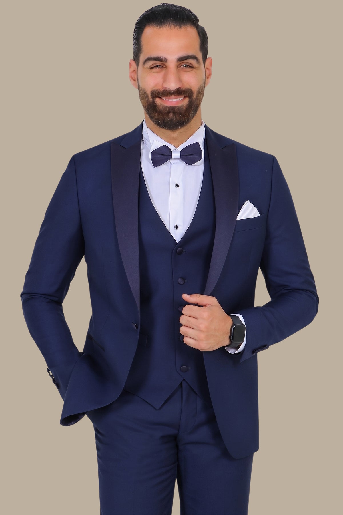 Classic Light Navy Tuxedo Peak 3-Piece Set