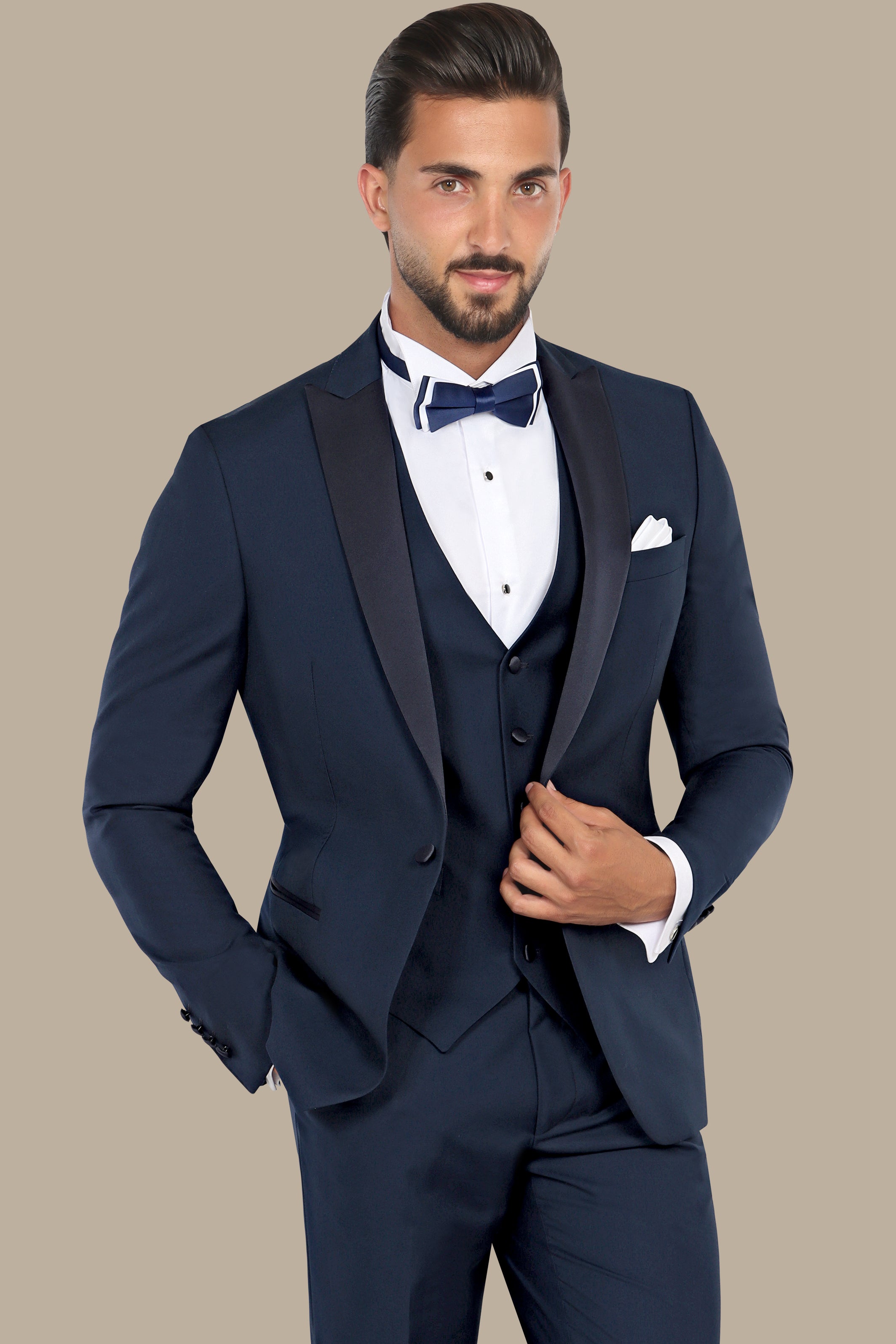 Classic Light Navy Tuxedo Peak 3-Piece Set