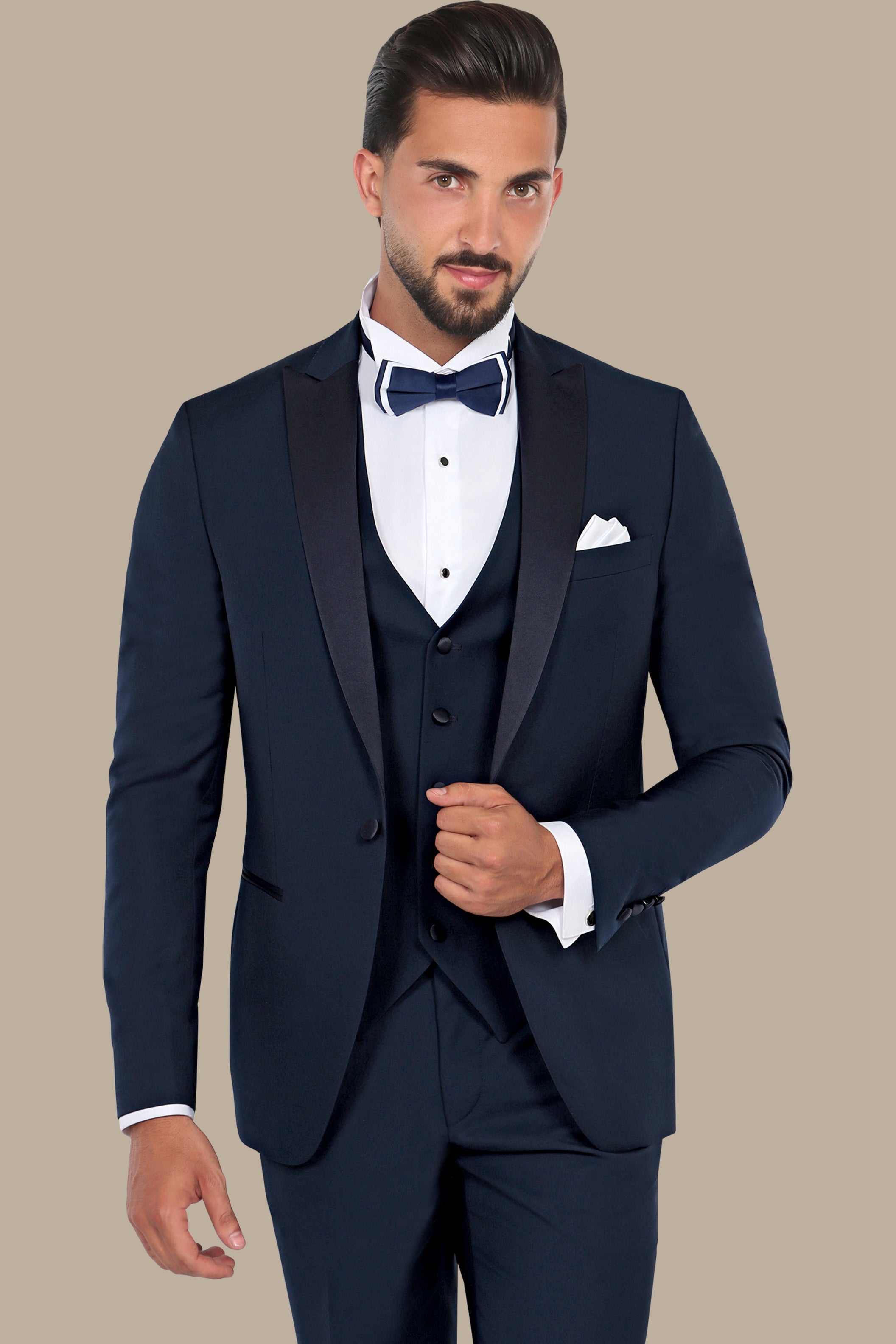 Classic Light Navy Tuxedo Peak 3-Piece Set