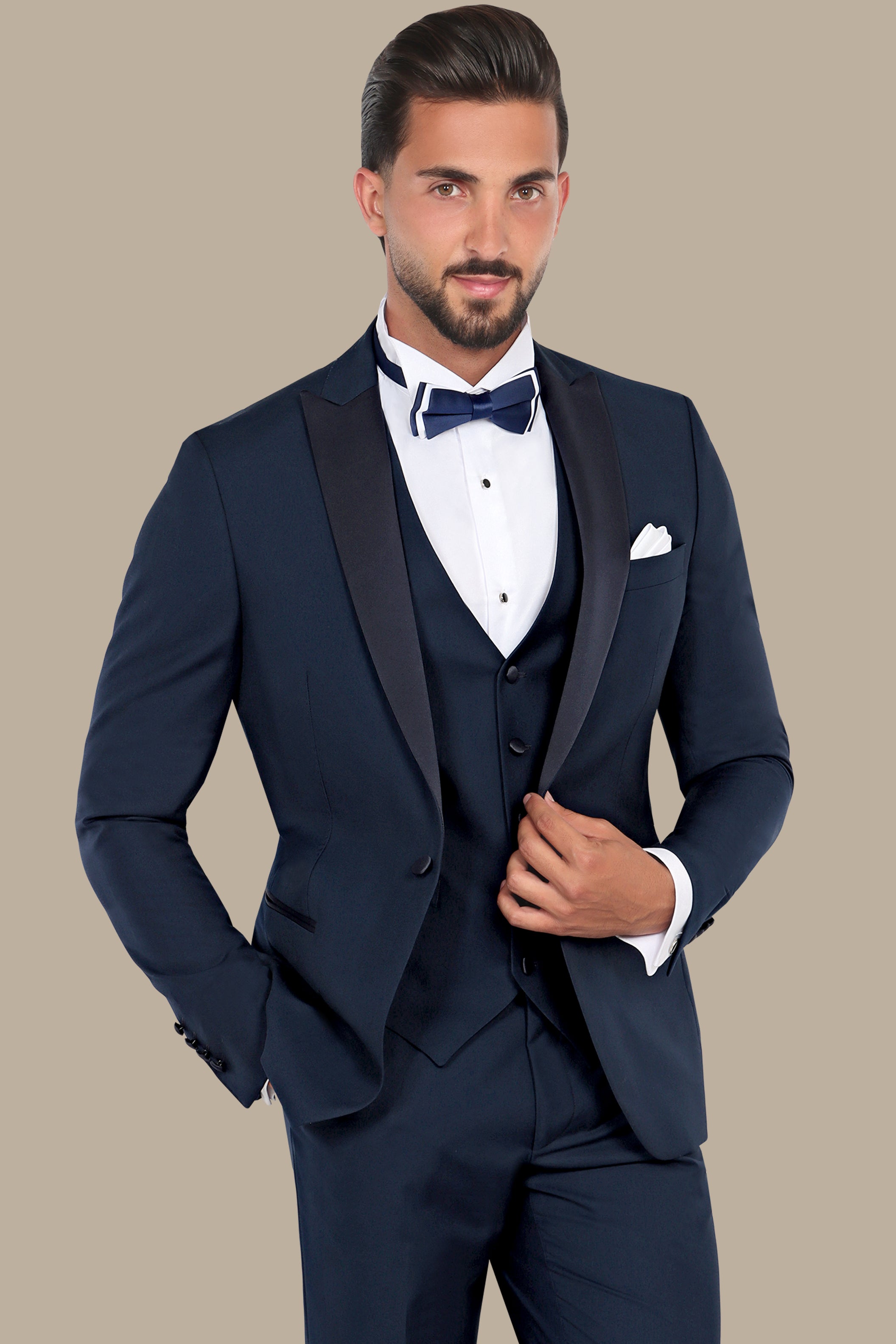 Classic Light Navy Tuxedo Peak 3-Piece Set