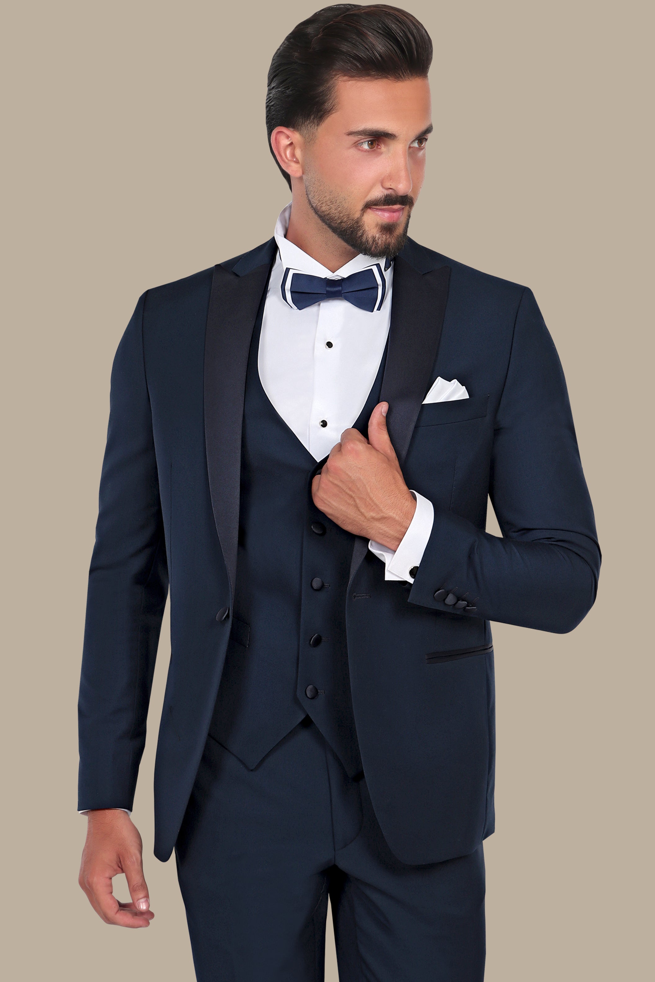 Classic Light Navy Tuxedo Peak 3-Piece Set