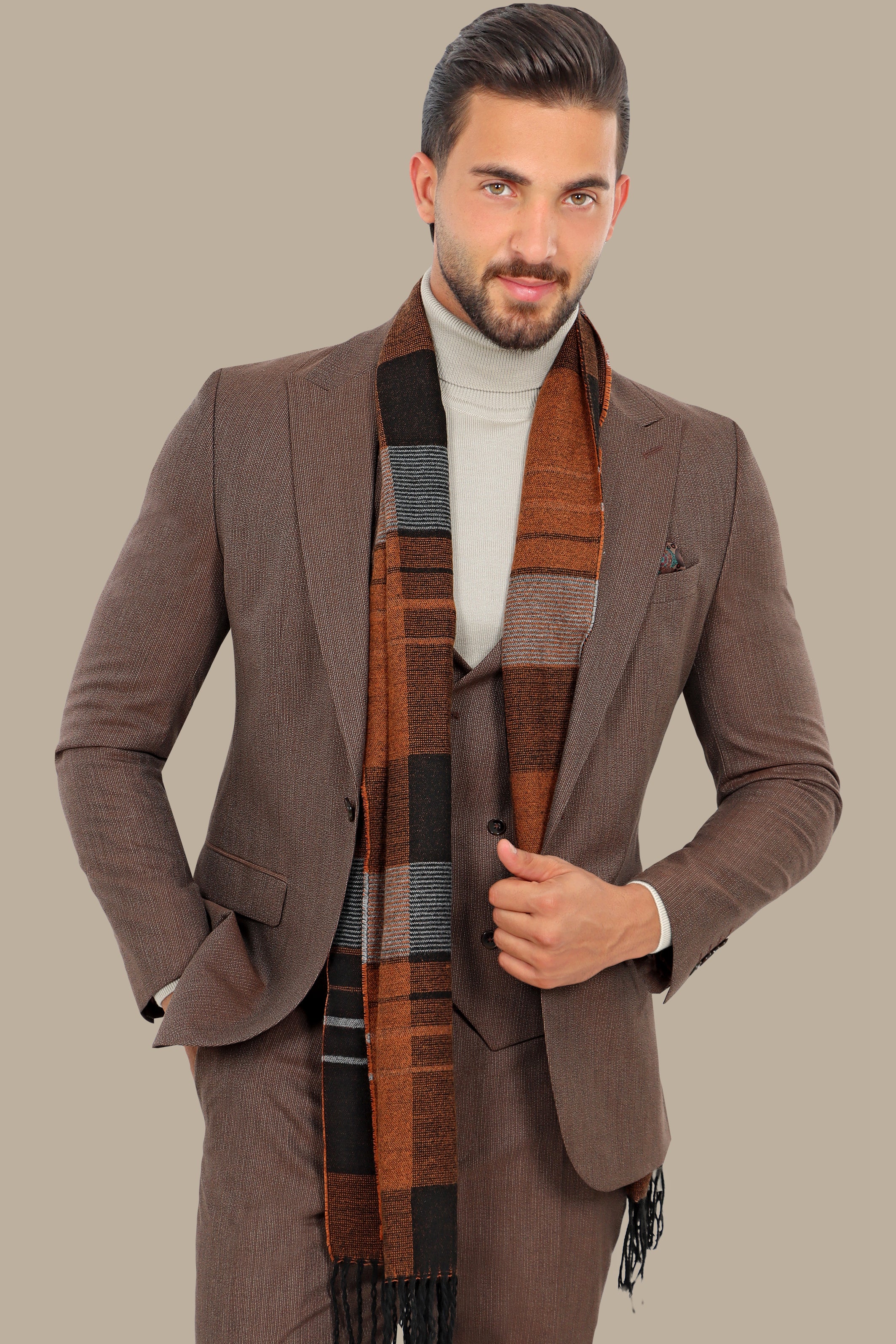 Classic Havan Stripe Peak 3-Piece Suit: Timeless Elegance in Every Thread