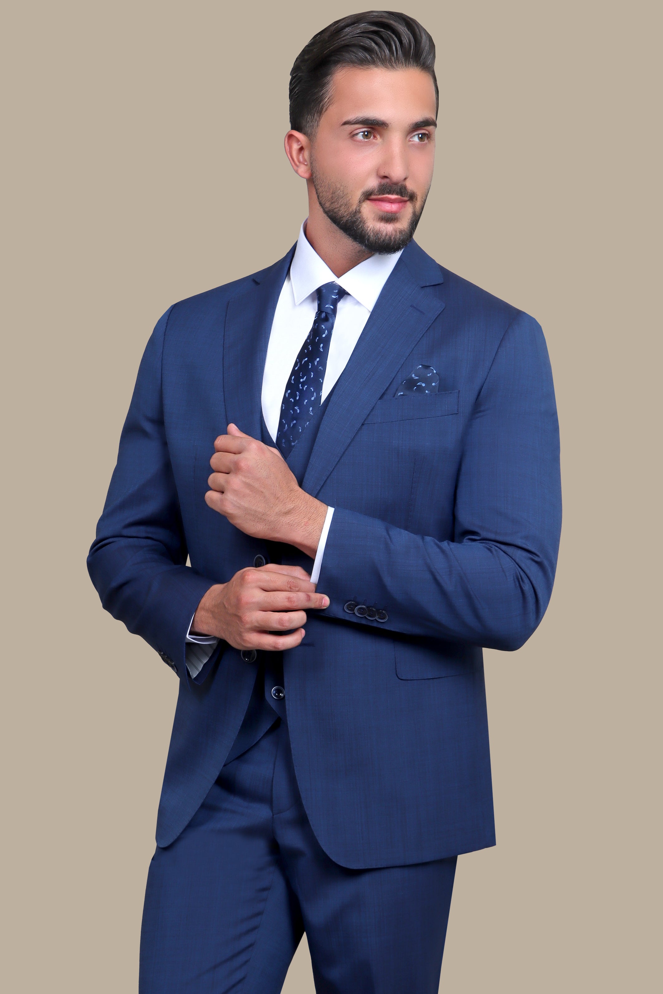 Indigo Sophistication: Wool Notch Filafil 3-Piece Suit