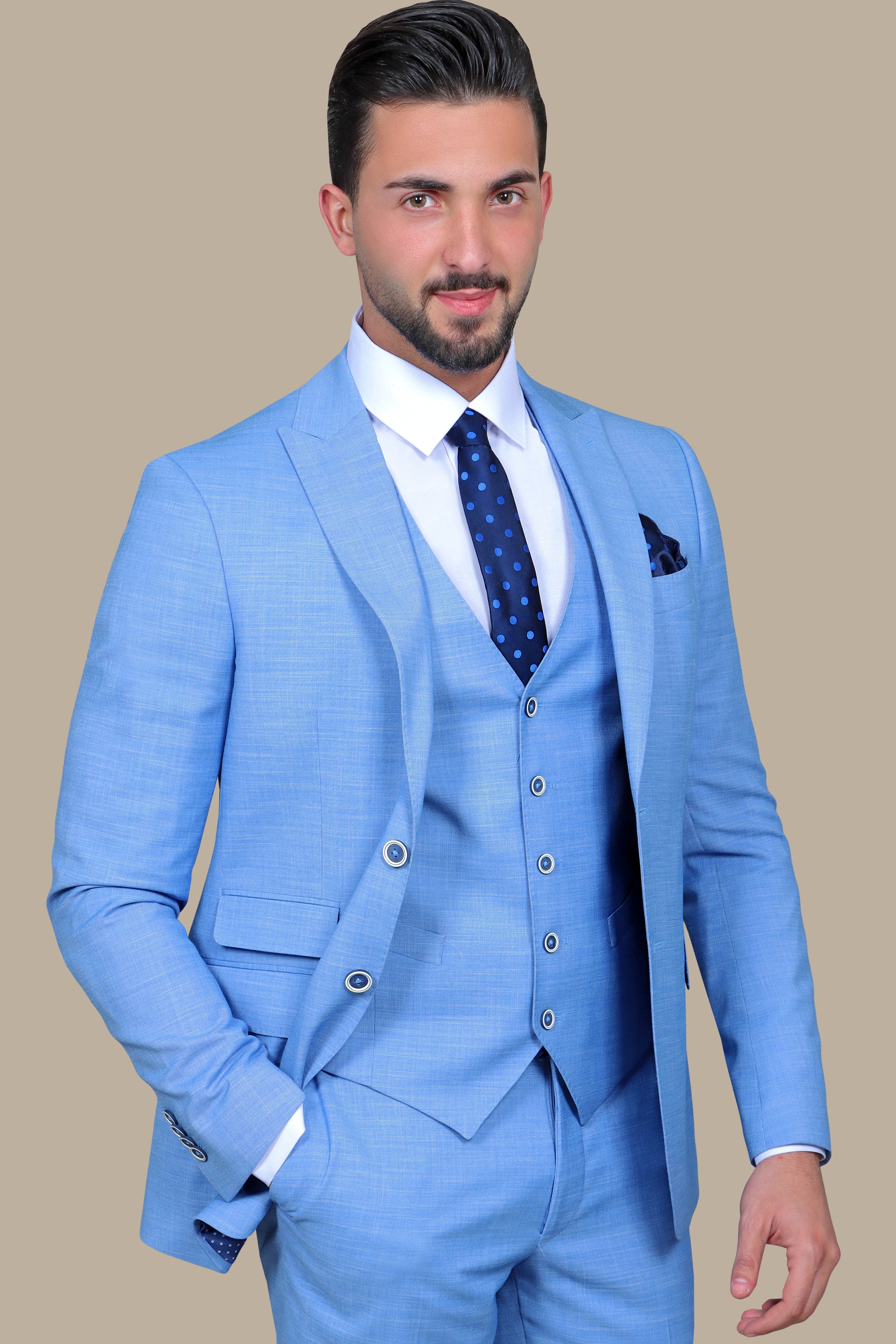 Blue Fila Fil Lycra 3-Piece Suit