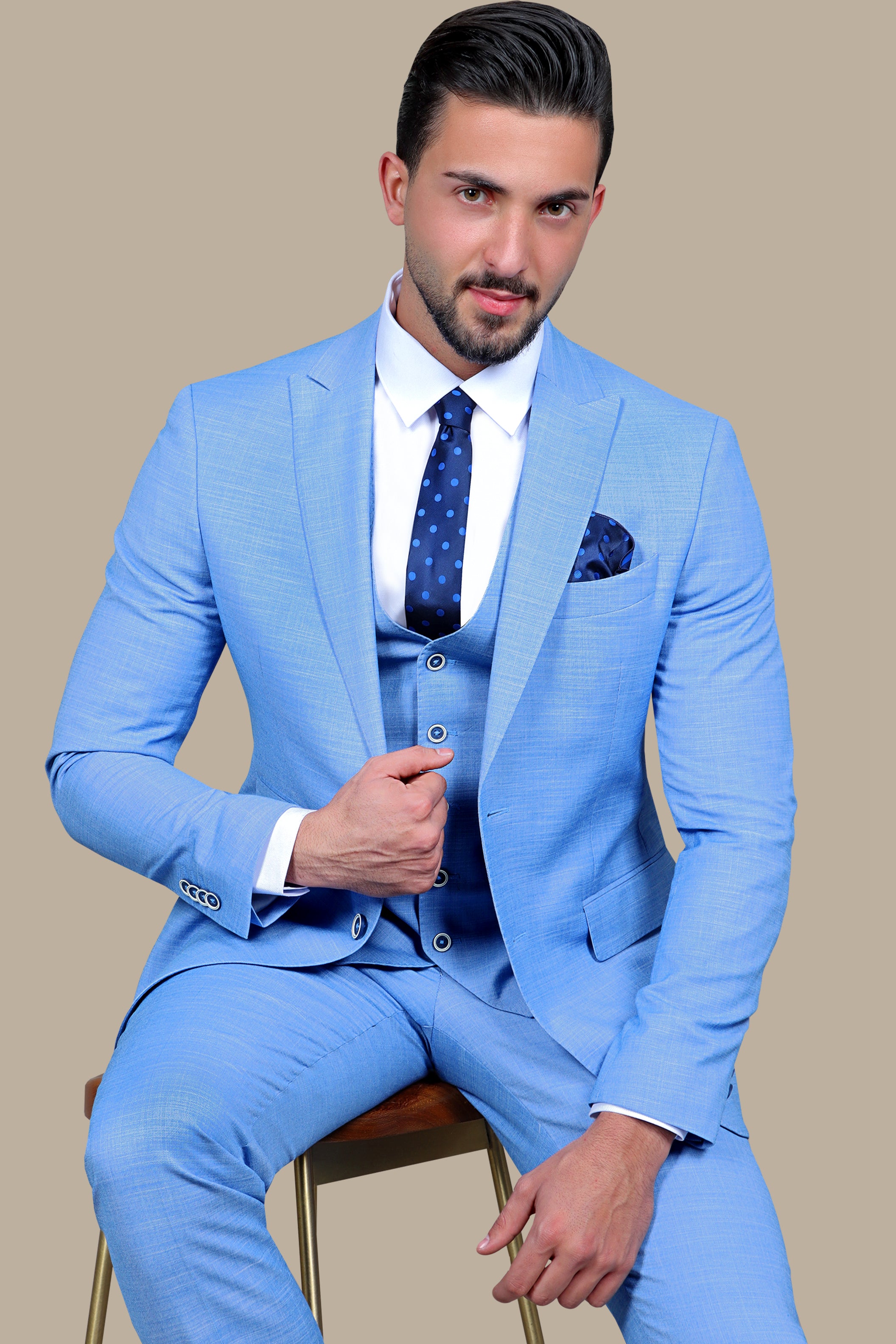 Blue Fila Fil Lycra 3-Piece Suit