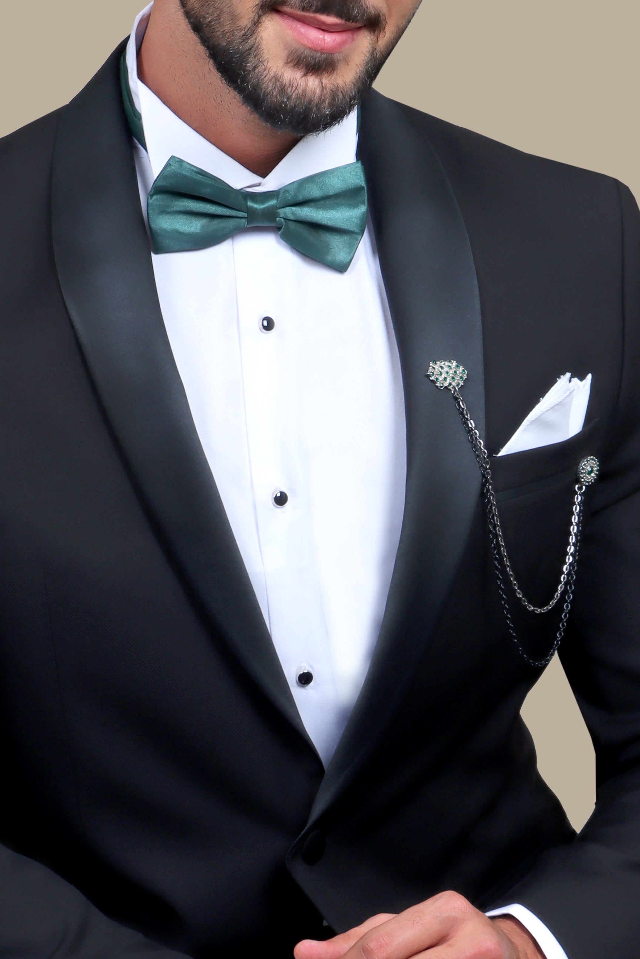 Classic Black Col Chale Tuxedo: Timeless Elegance in Modern Form