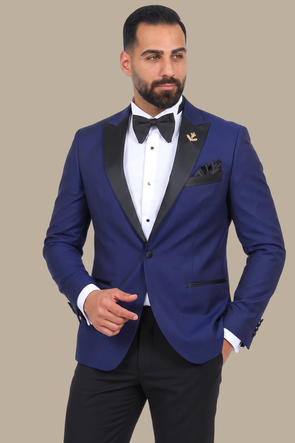 Indigo Peak Structured Black Tuxedo Pants