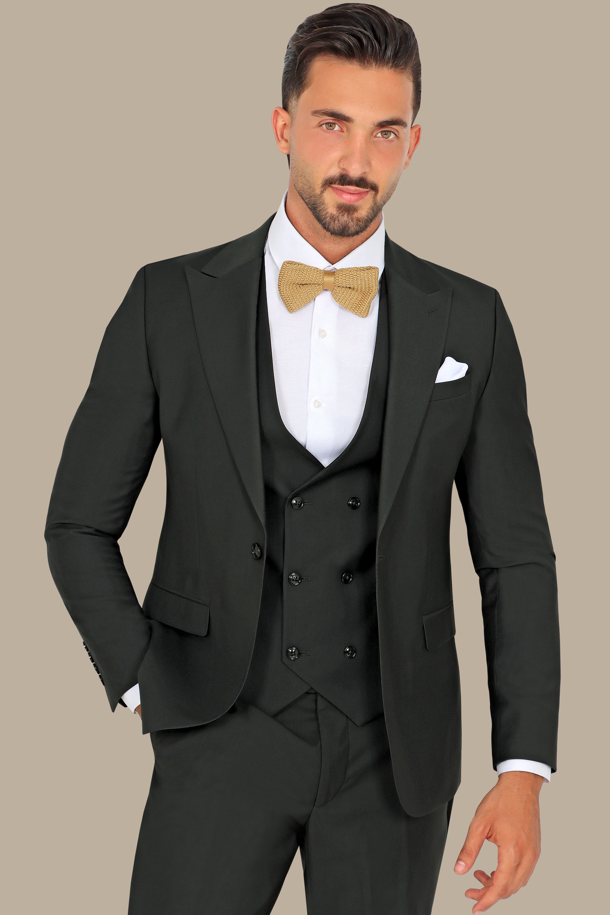 Dark Green 3-Piece Plain Suit