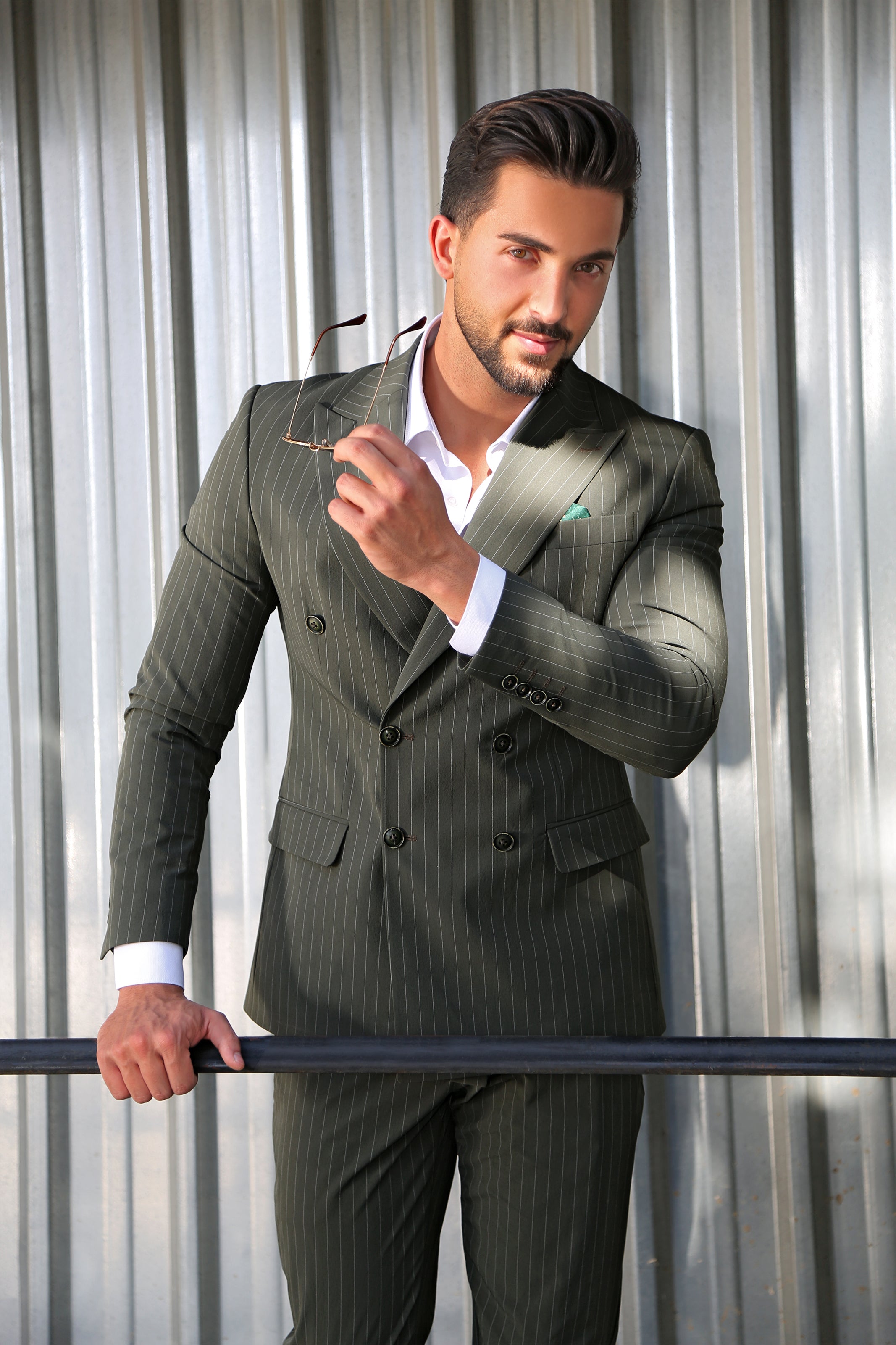 Olive Lines: The Double-Breasted Travel Suit