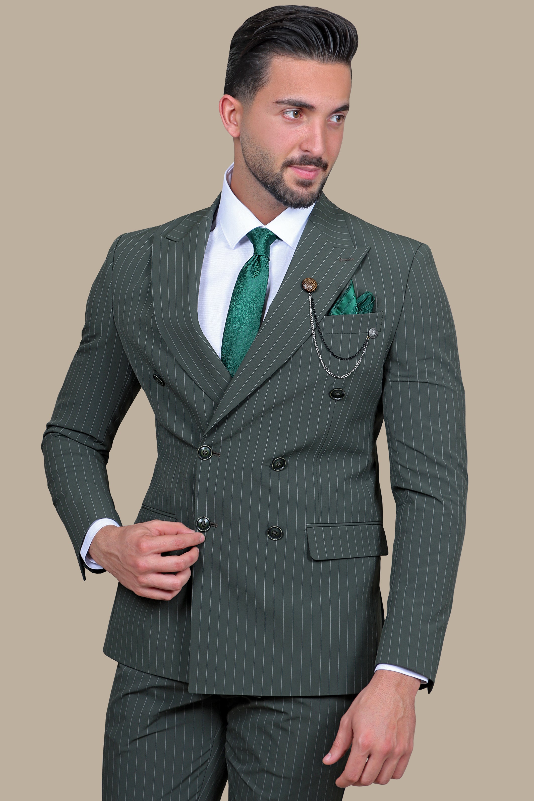 Olive Lines: The Double-Breasted Travel Suit