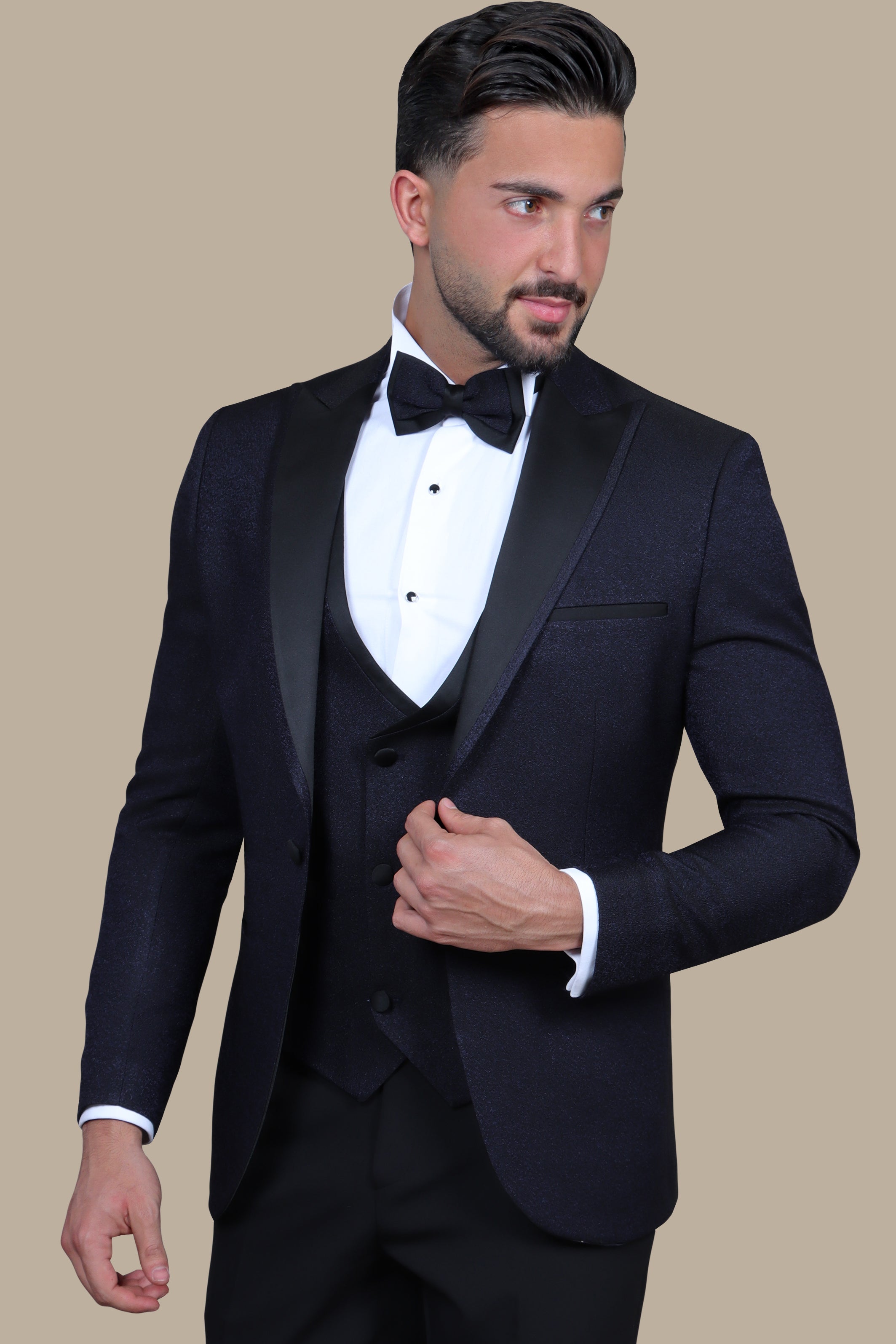 Navy Peak Structured 3-Piece Tuxedo